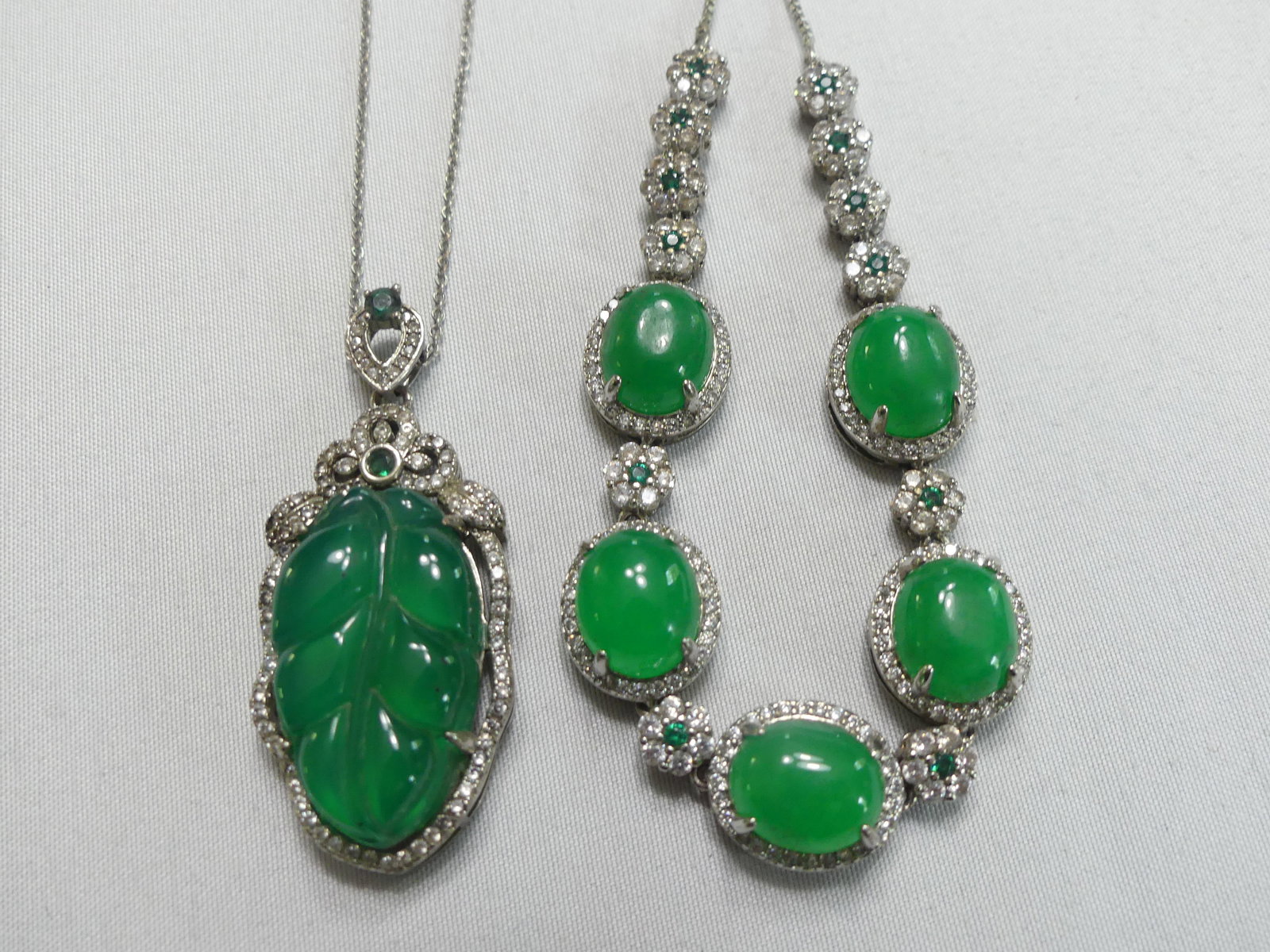 Carved Jadeite Pendant & Bracelet (1 of 9)