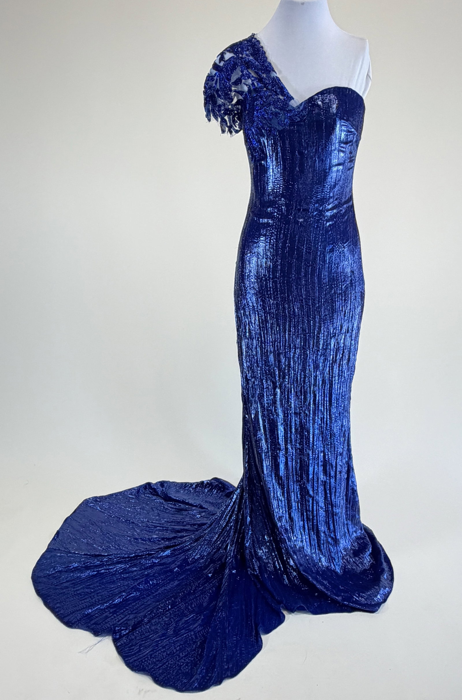 Lorena Sarbu Silk & Lurex Evening Gown (1 of 9)