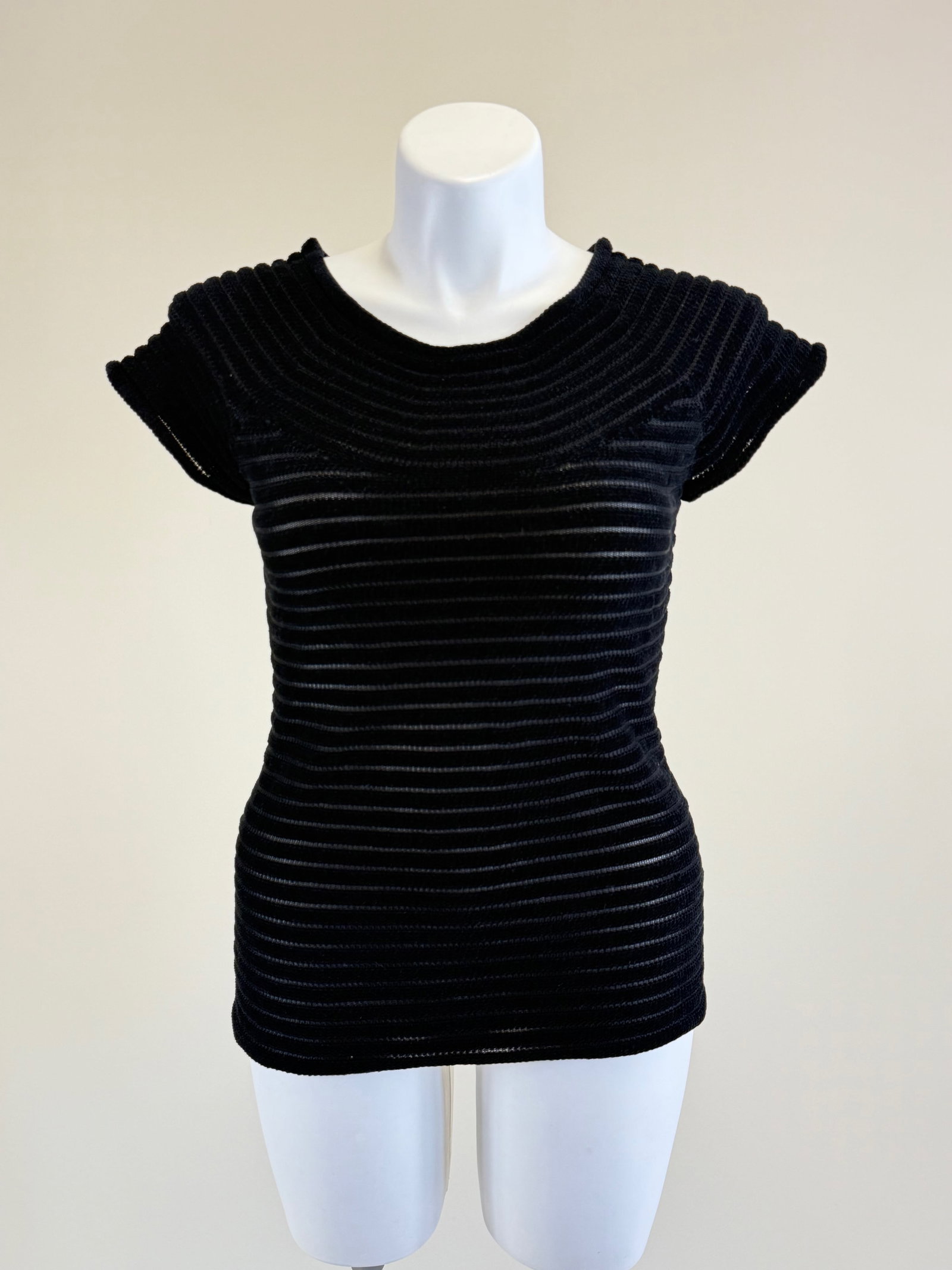 Armani Knit Velour Top: B 38", W 34", see photos