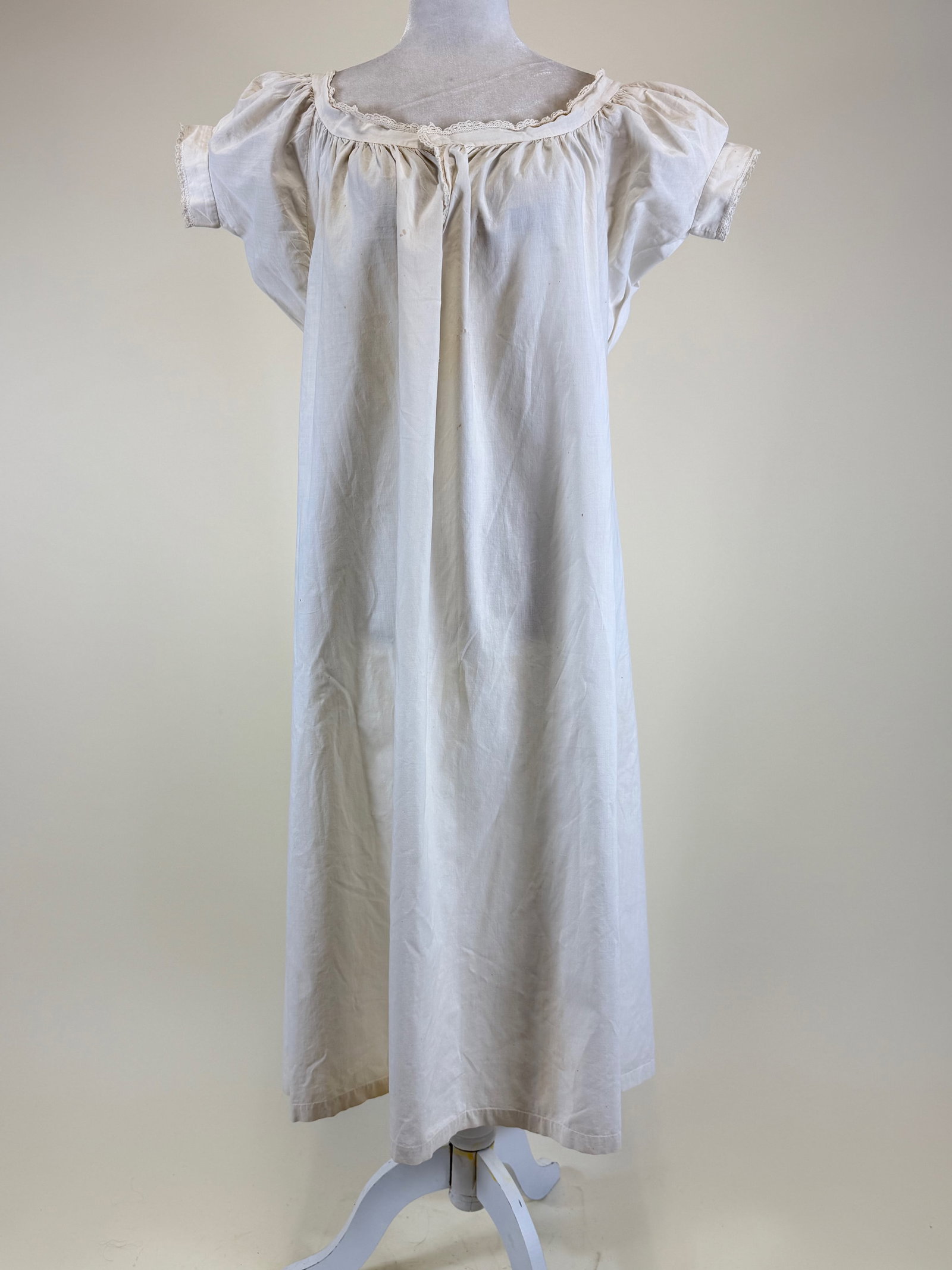 Antique Entirely Handstitched Victorian Cotton Chemise (1 of 10)
