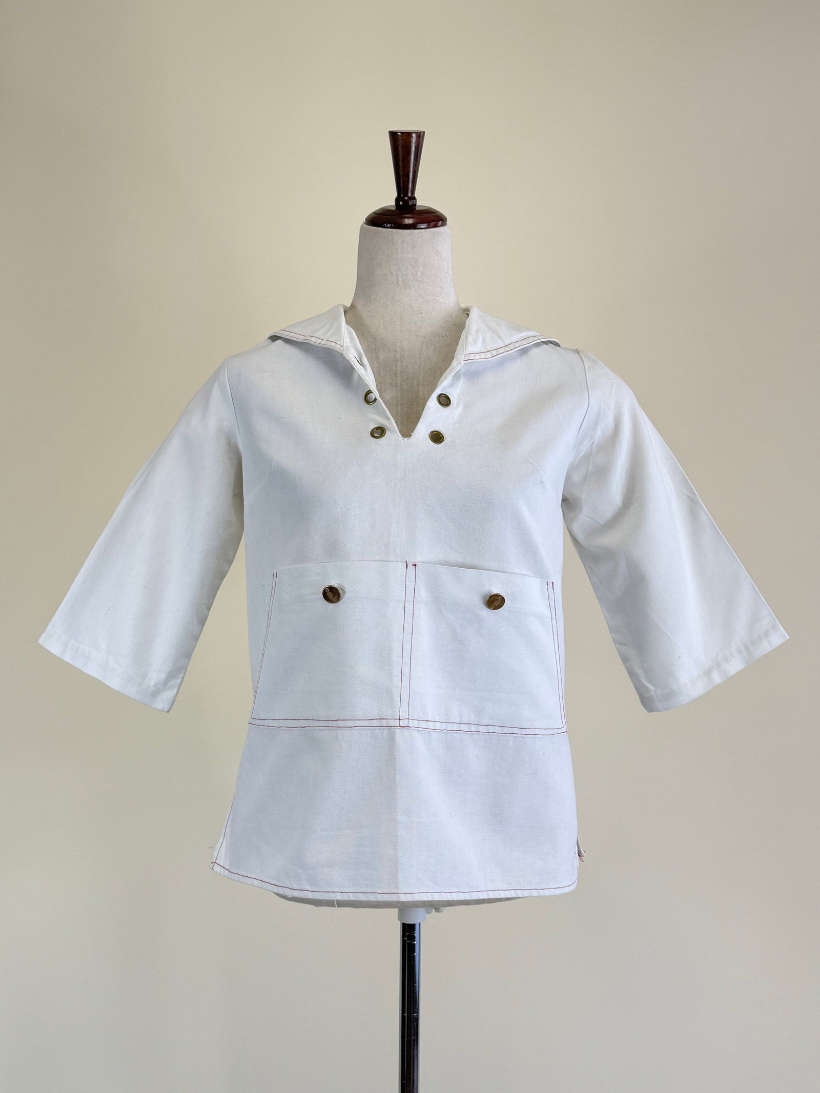 Vintage Cotton Sailor Top: B/W 38", see photos