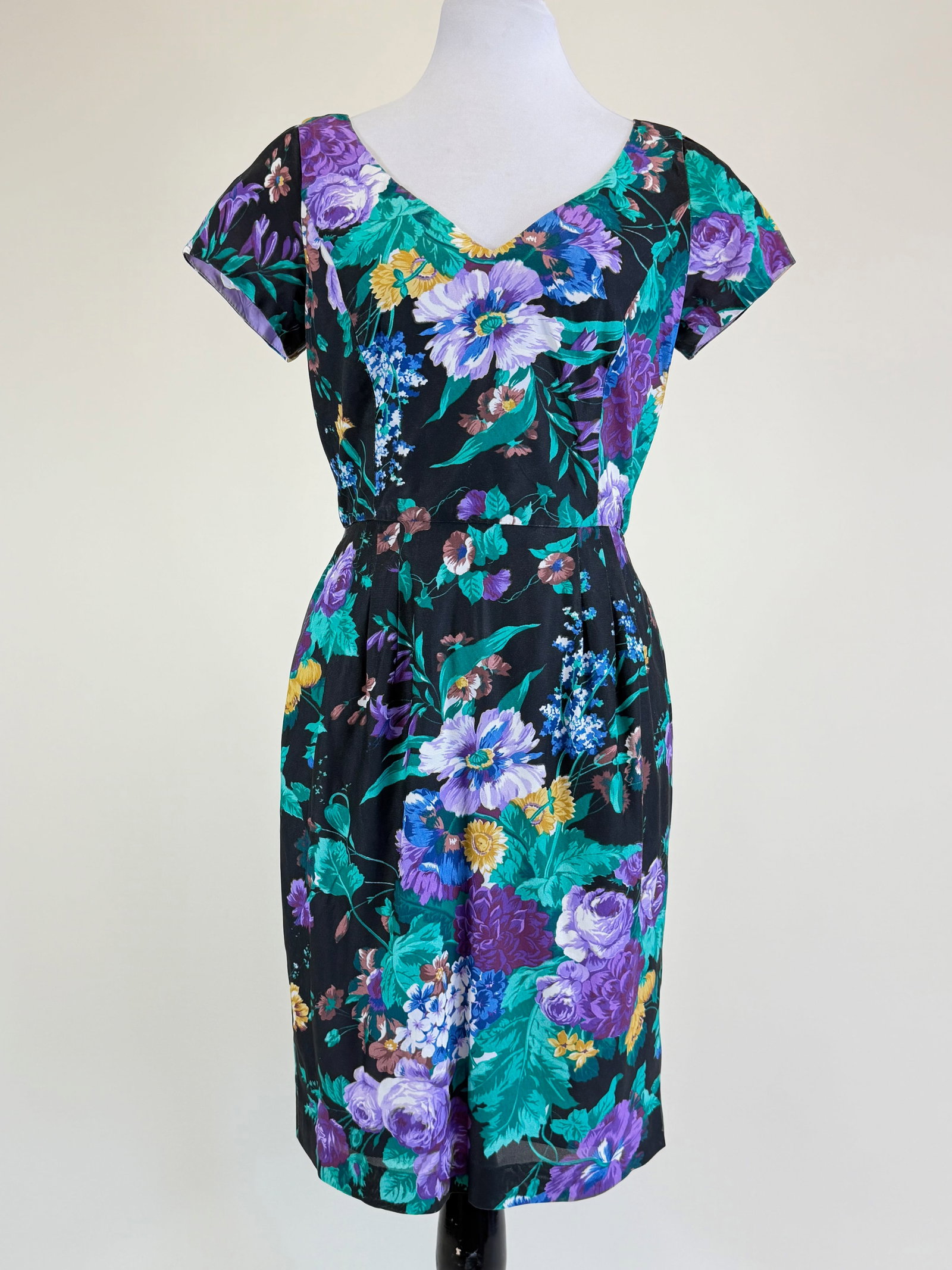 Vintage Floral Printed Party Dress (1 of 6)