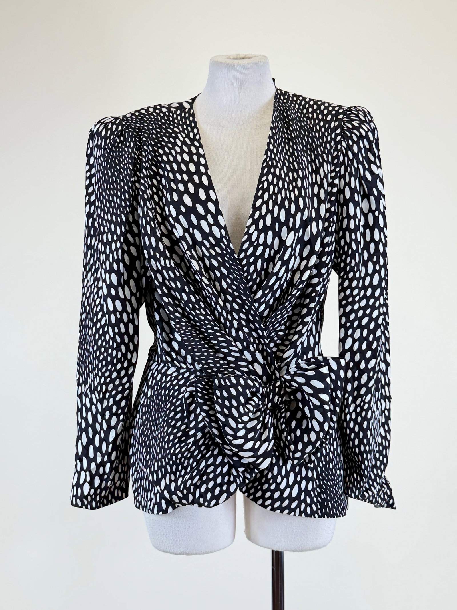 Vintage 1980s Printed & Patterned Silk Jacket: W 31", see photos