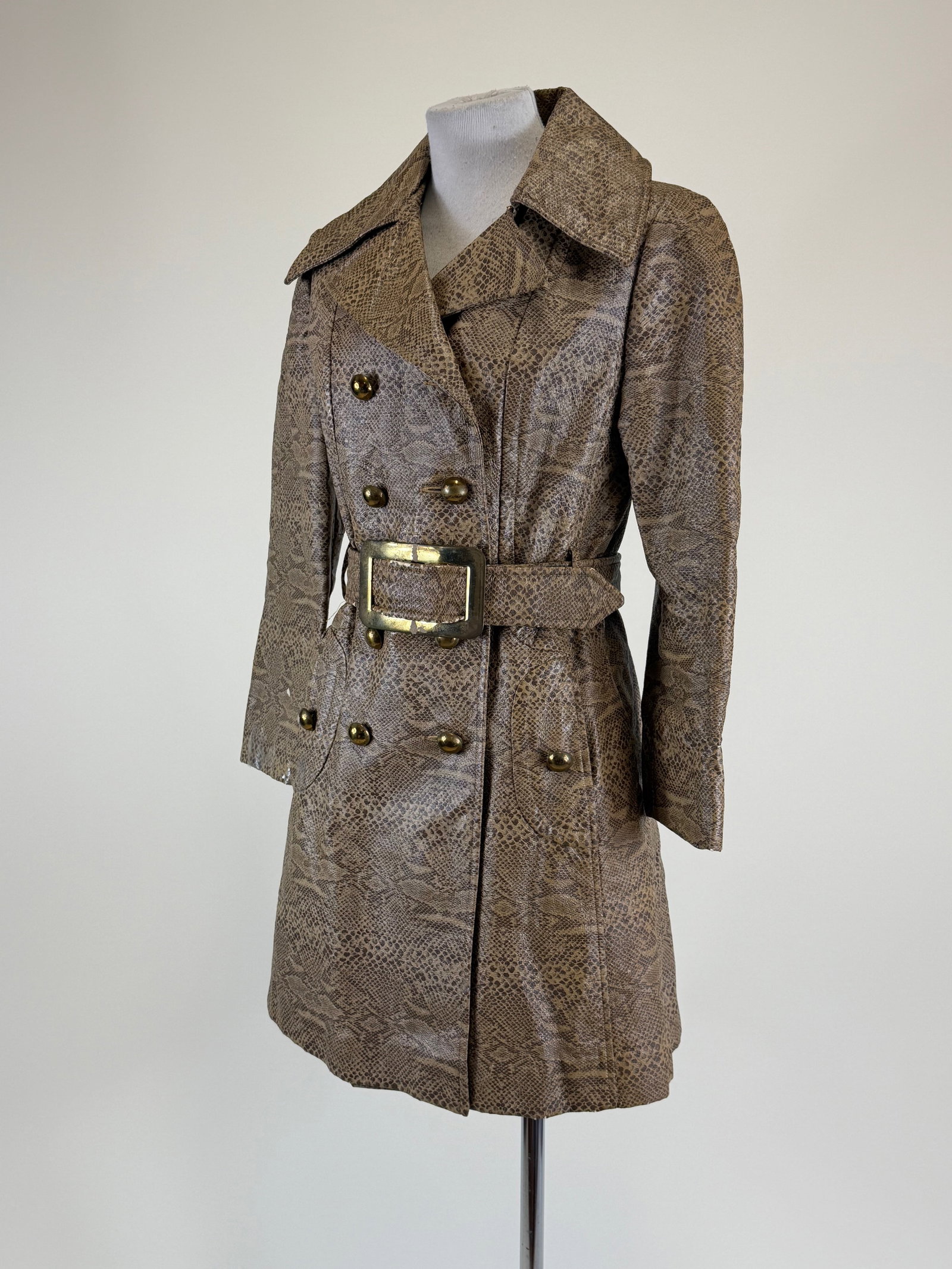 Vintage 1970s Faux Snakeskin Trenchcoat (1 of 10)
