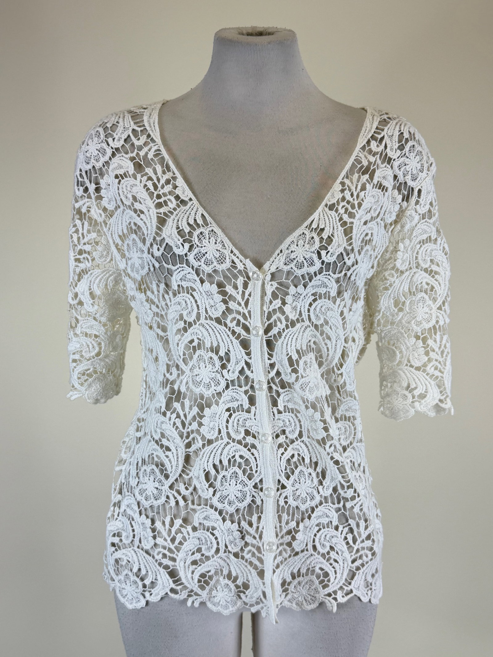 Vintage Chemical Lace Top: B 35", W 30", good condition, see photos