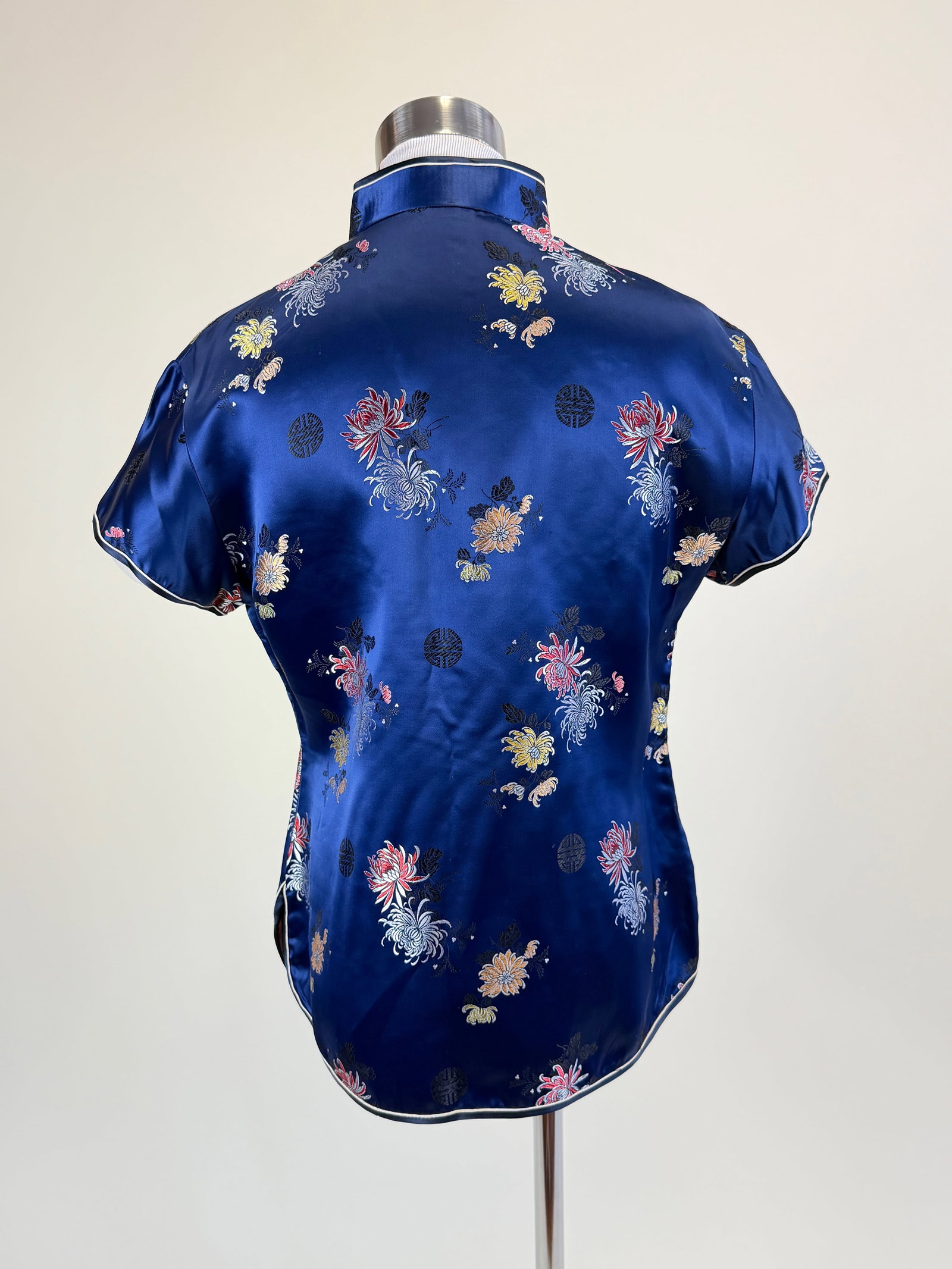 Patterned Silk Cheongsam Blouse - 4