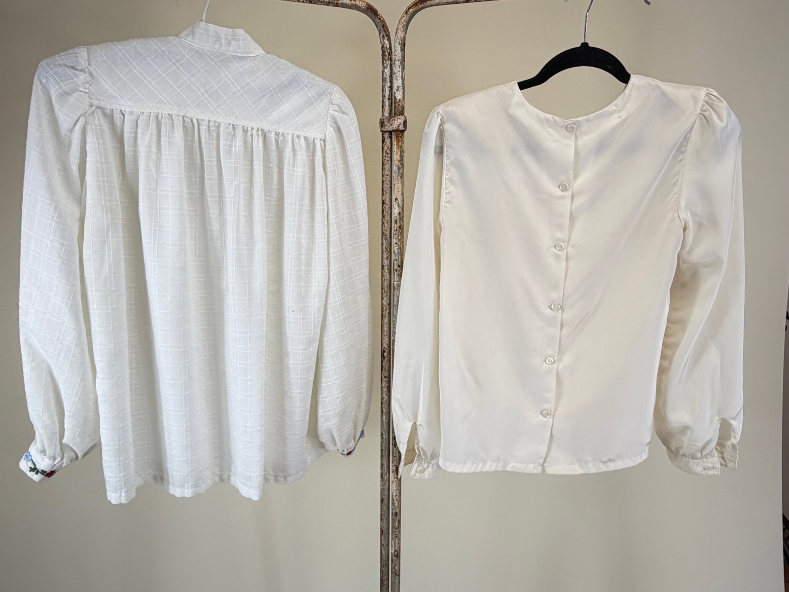 Two White Vintage Blouses - 2