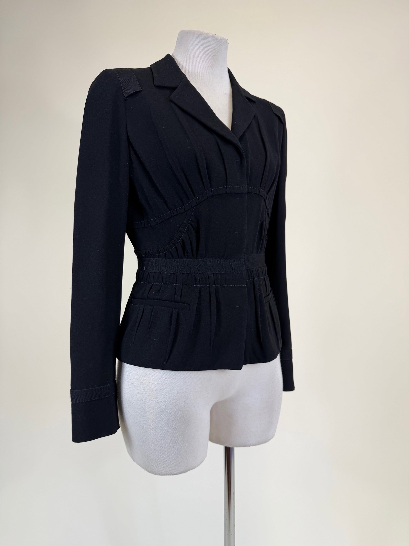 Prada Black Crepe Jacket - 2