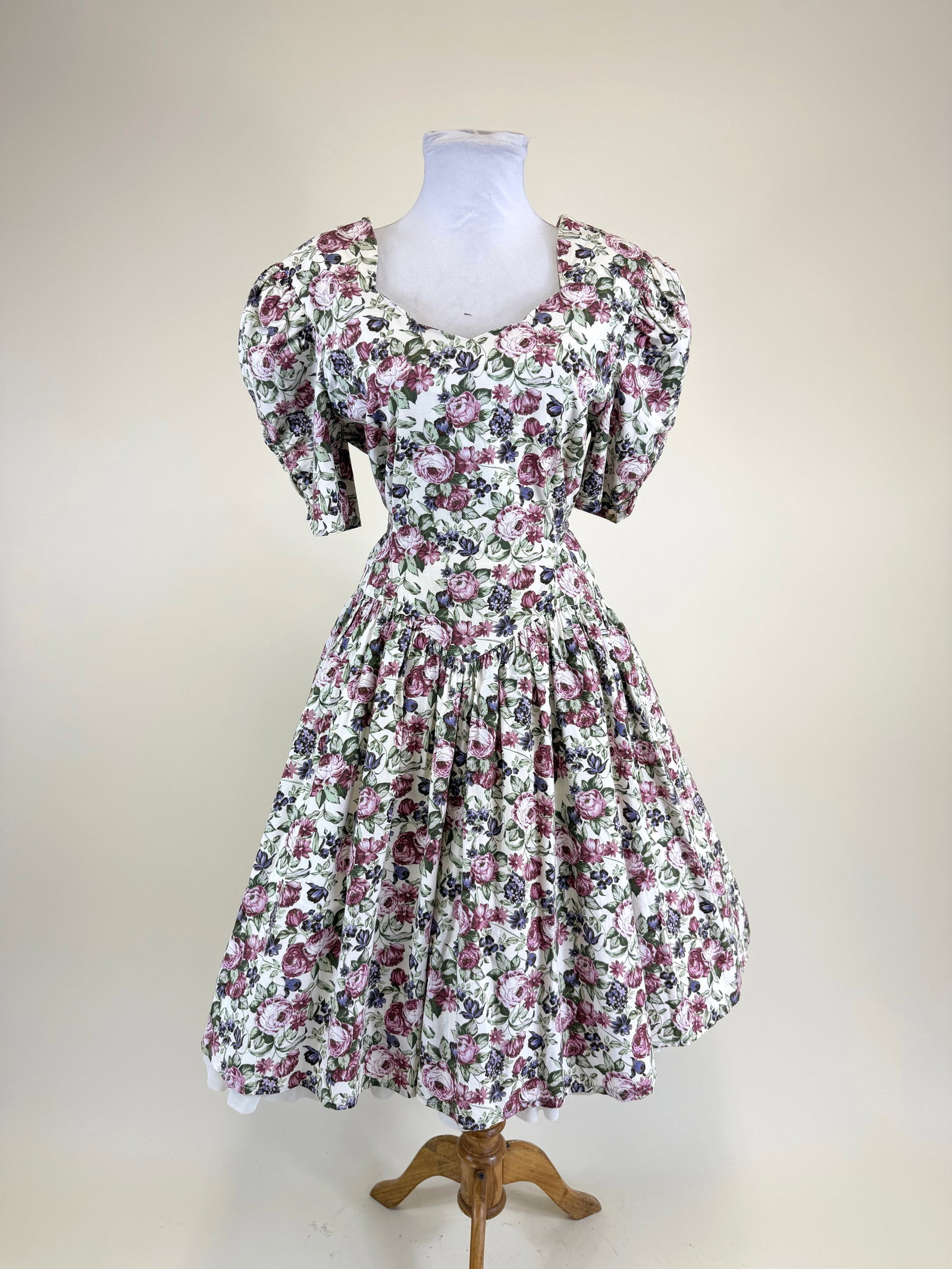 VINTAGE 1980s PRINTED COTTON SUMMER DRESS (1 of 6)