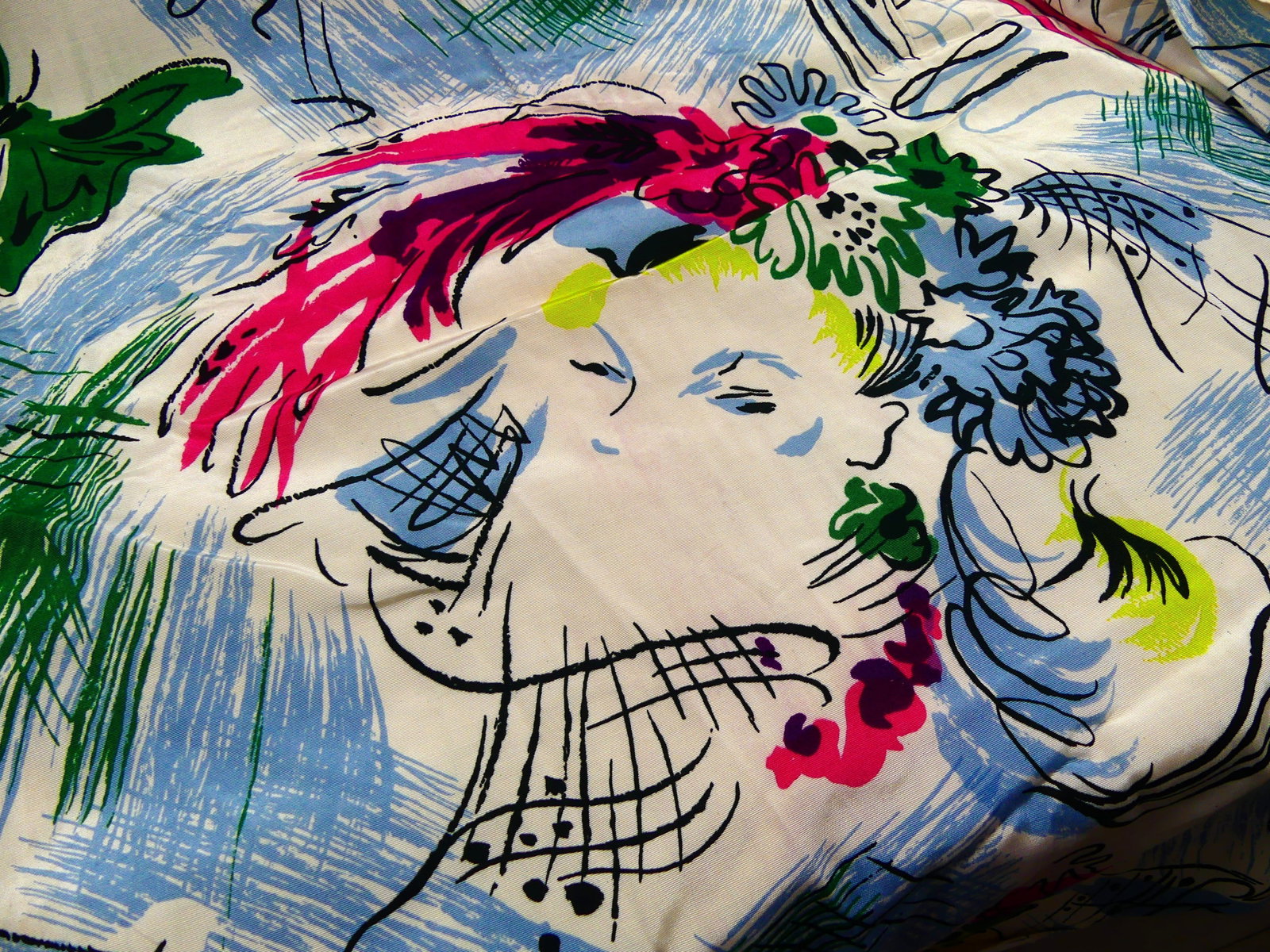 VINTAGE PRINTED FAILLE CURTAIN PANEL - 3