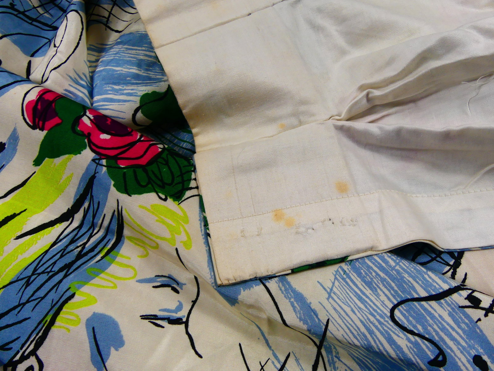 VINTAGE PRINTED FAILLE CURTAIN PANEL - 5