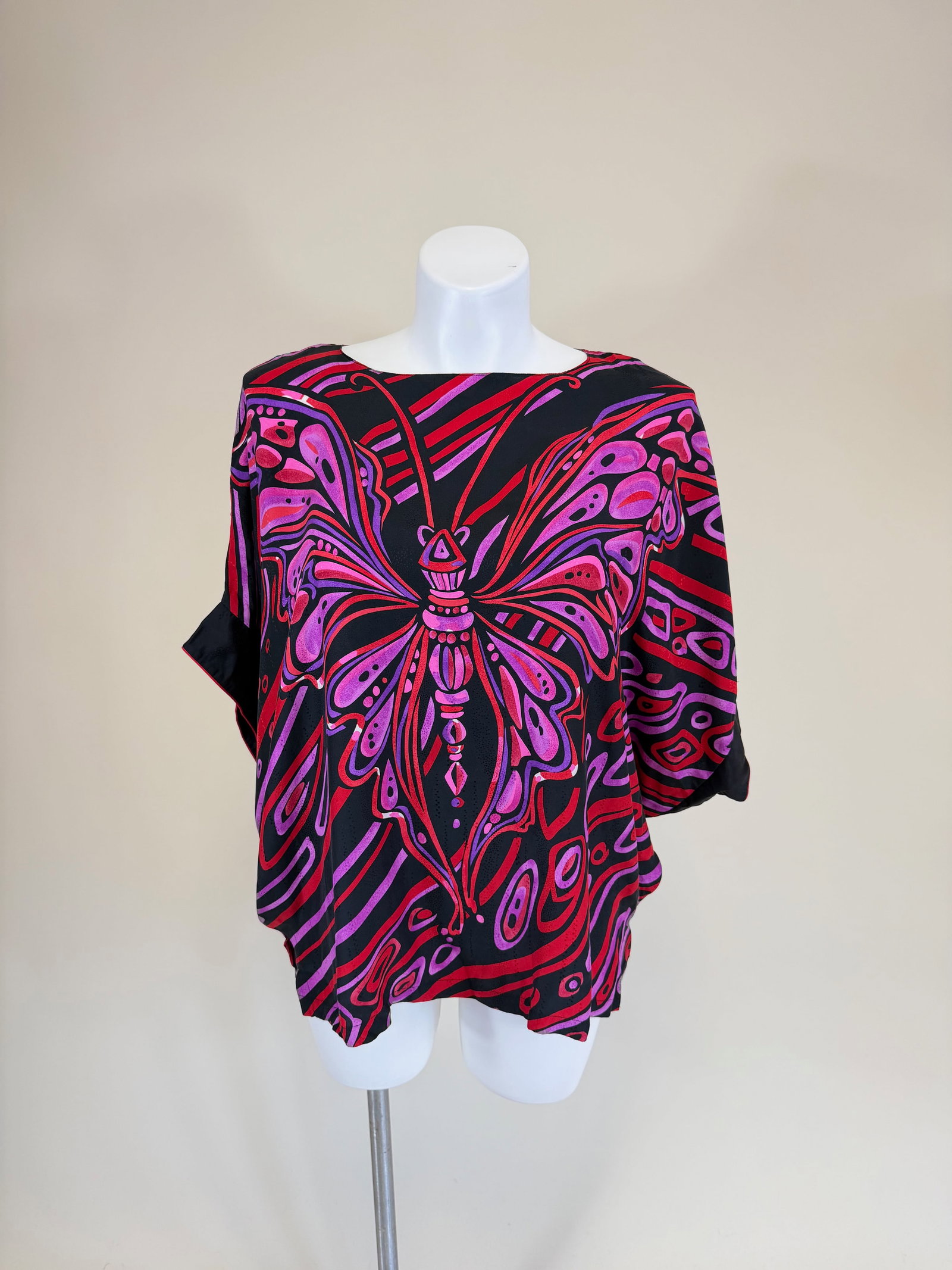 PRINTED & PATTERNED SILK TOP - 2
