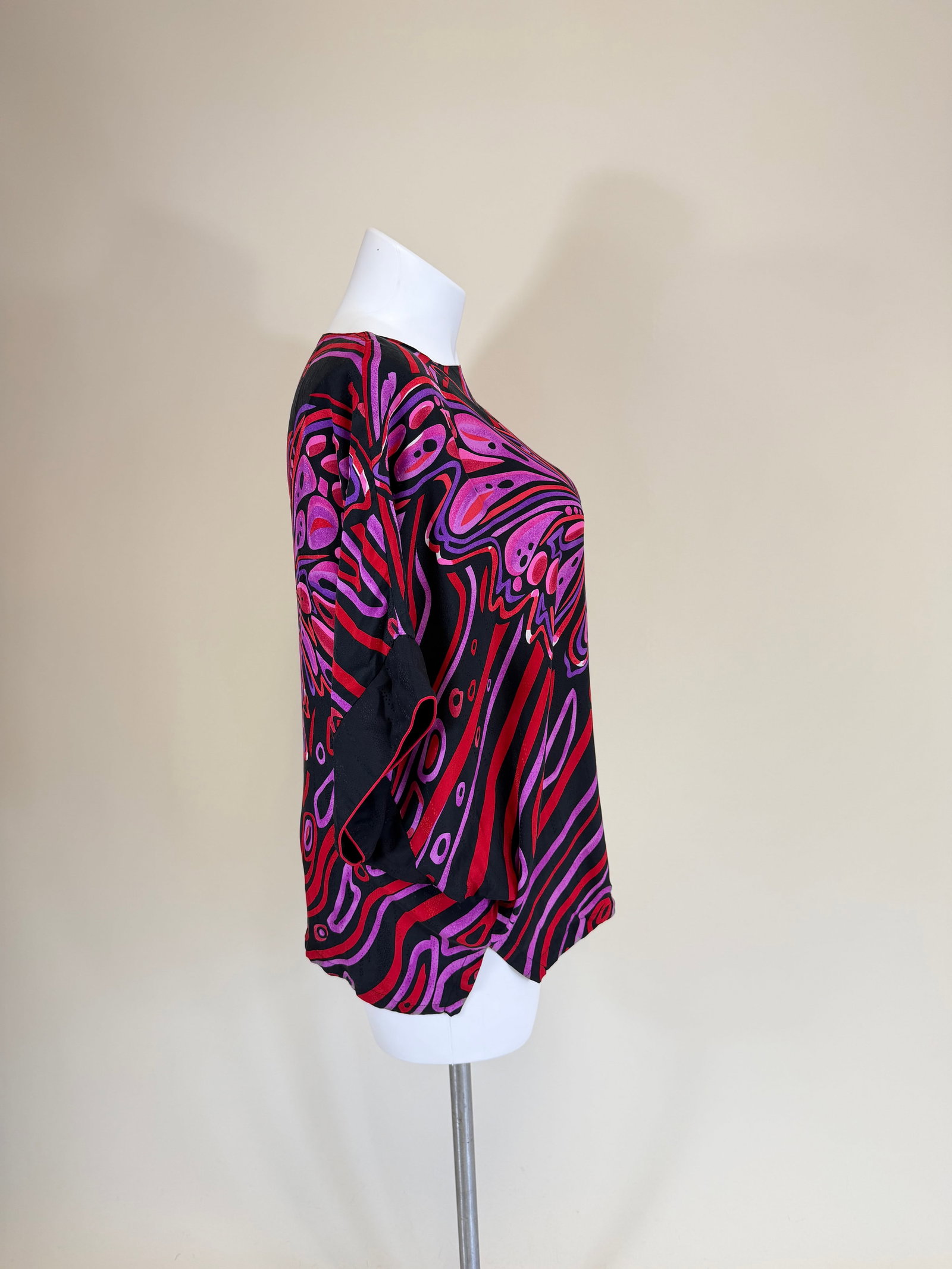 PRINTED & PATTERNED SILK TOP - 4