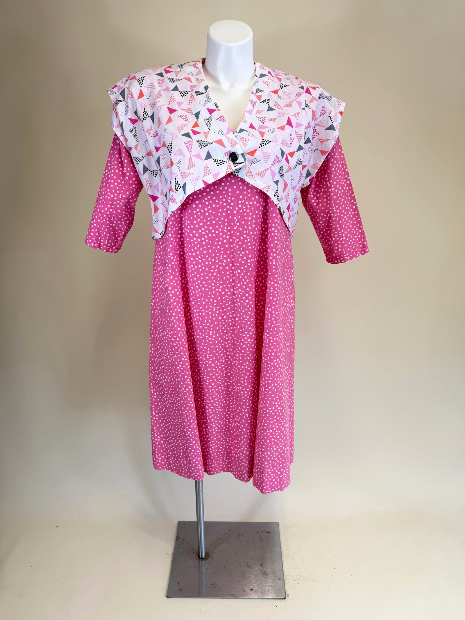 VINTAGE 1980s COTTON HOUSEDRESS W/ VEST (1 of 7)