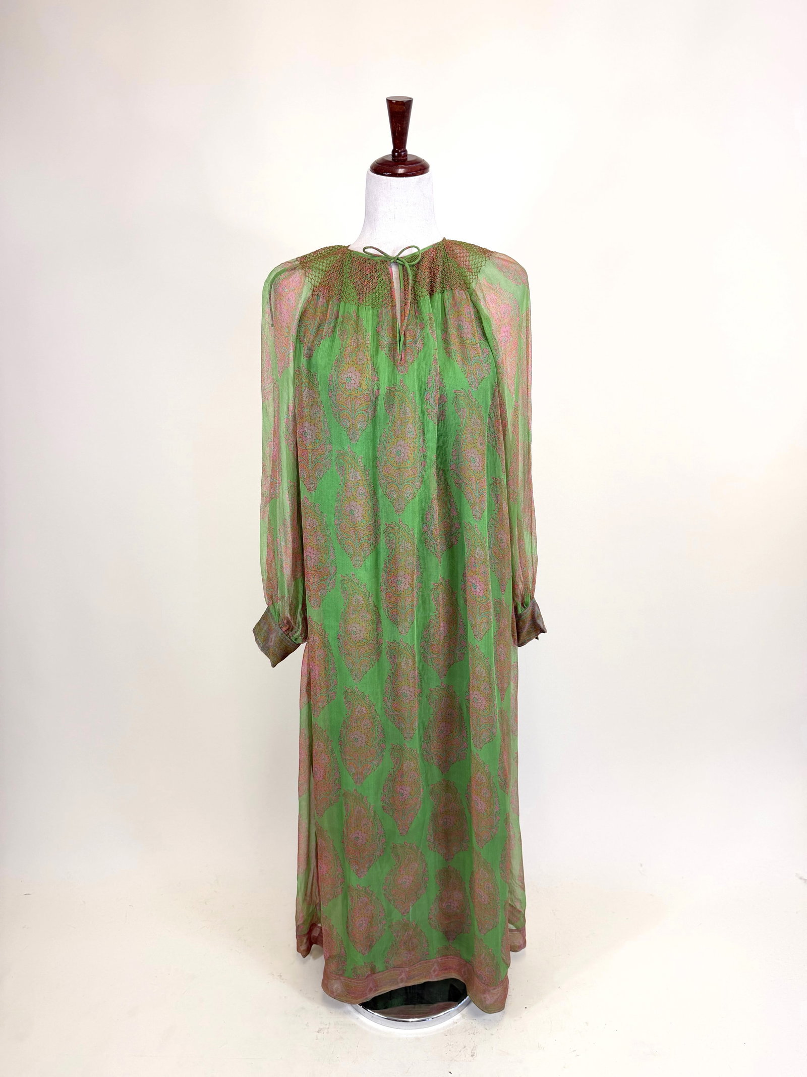 VINTAGE 1970s TREACY LOWE PRINTED SILK CREPE PARTY DRESS (1 of 9)