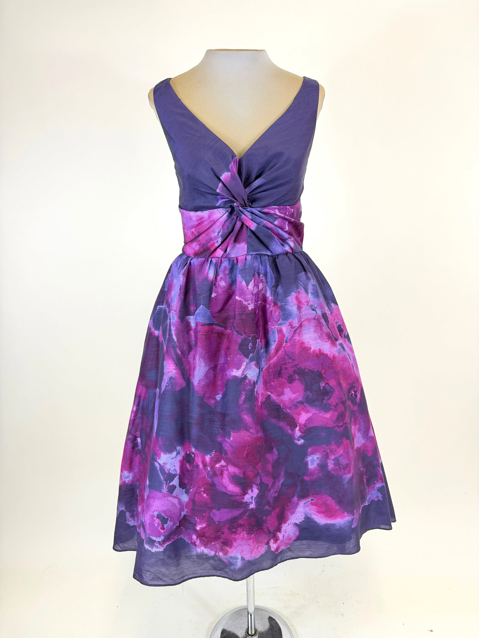 LELA ROSE SILK & COTTON PARTY DRESS: B 32", W 26", good condition