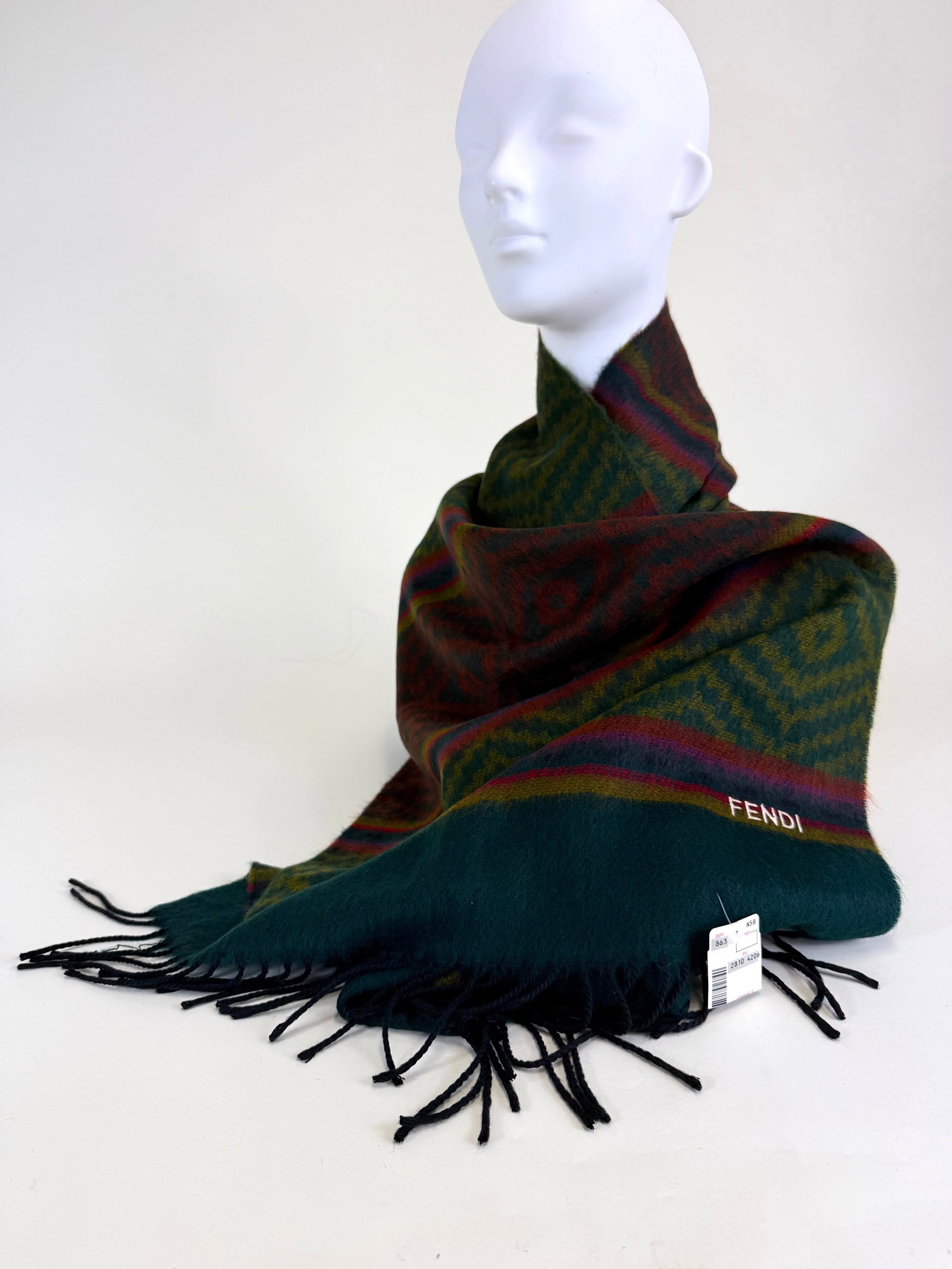 VINTAGE DEADSTOCK FENDI SCARF: approx. 20" x 74", great condition