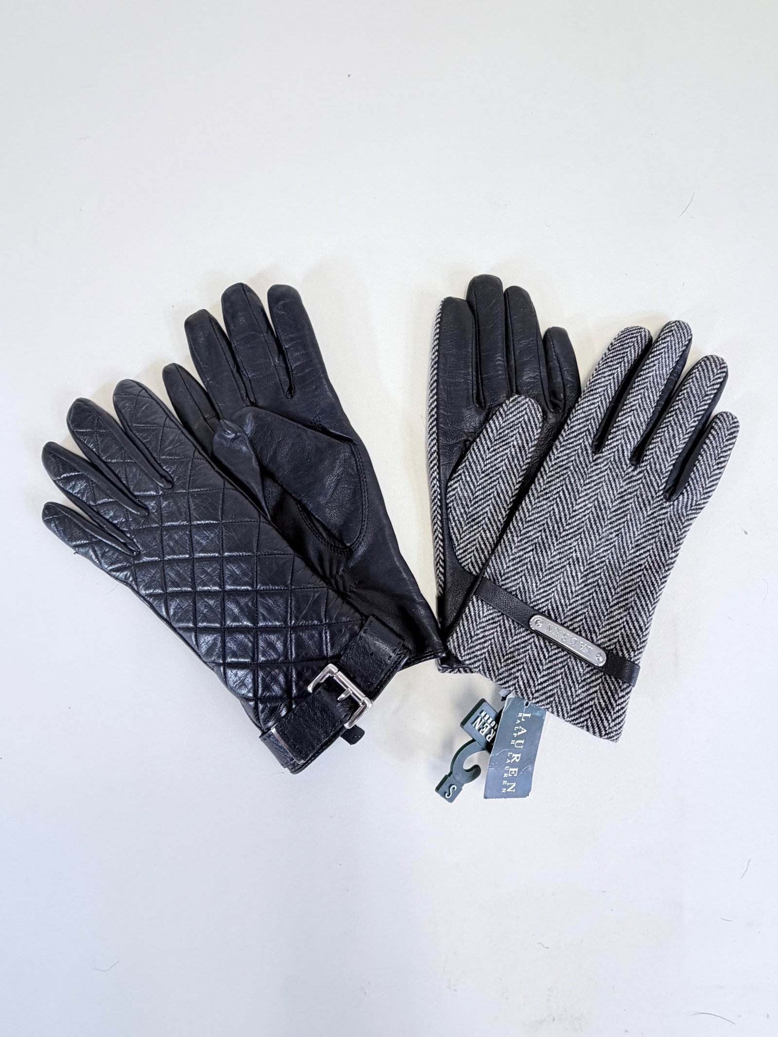 MICHAEL KORS & RALPH LAUREN LADIES GLOVES: Ralph Lauren deadstock w/ original tags size small, good condition