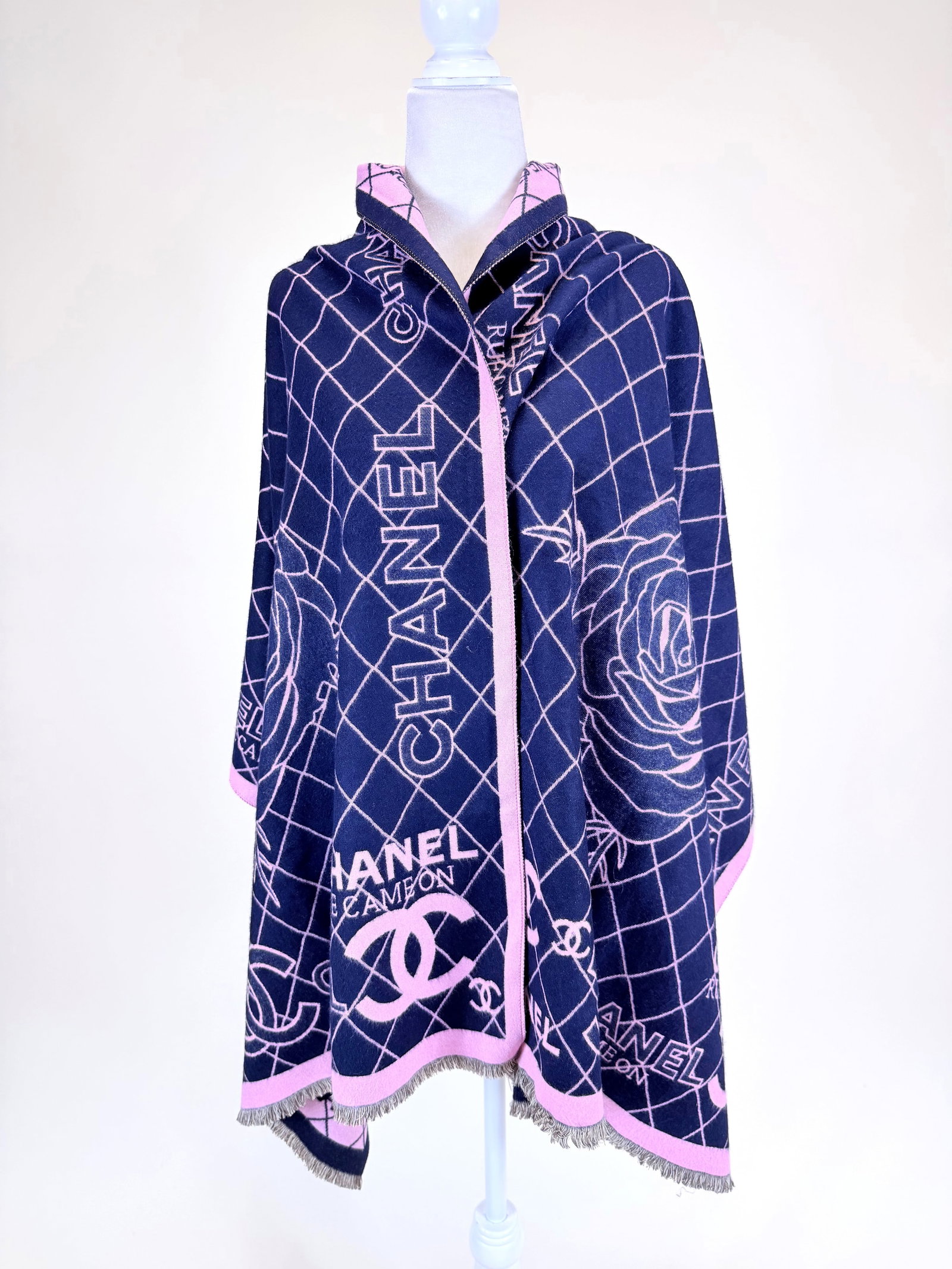 CHANEL SILK SHAWL: 26" x 73" like new condition