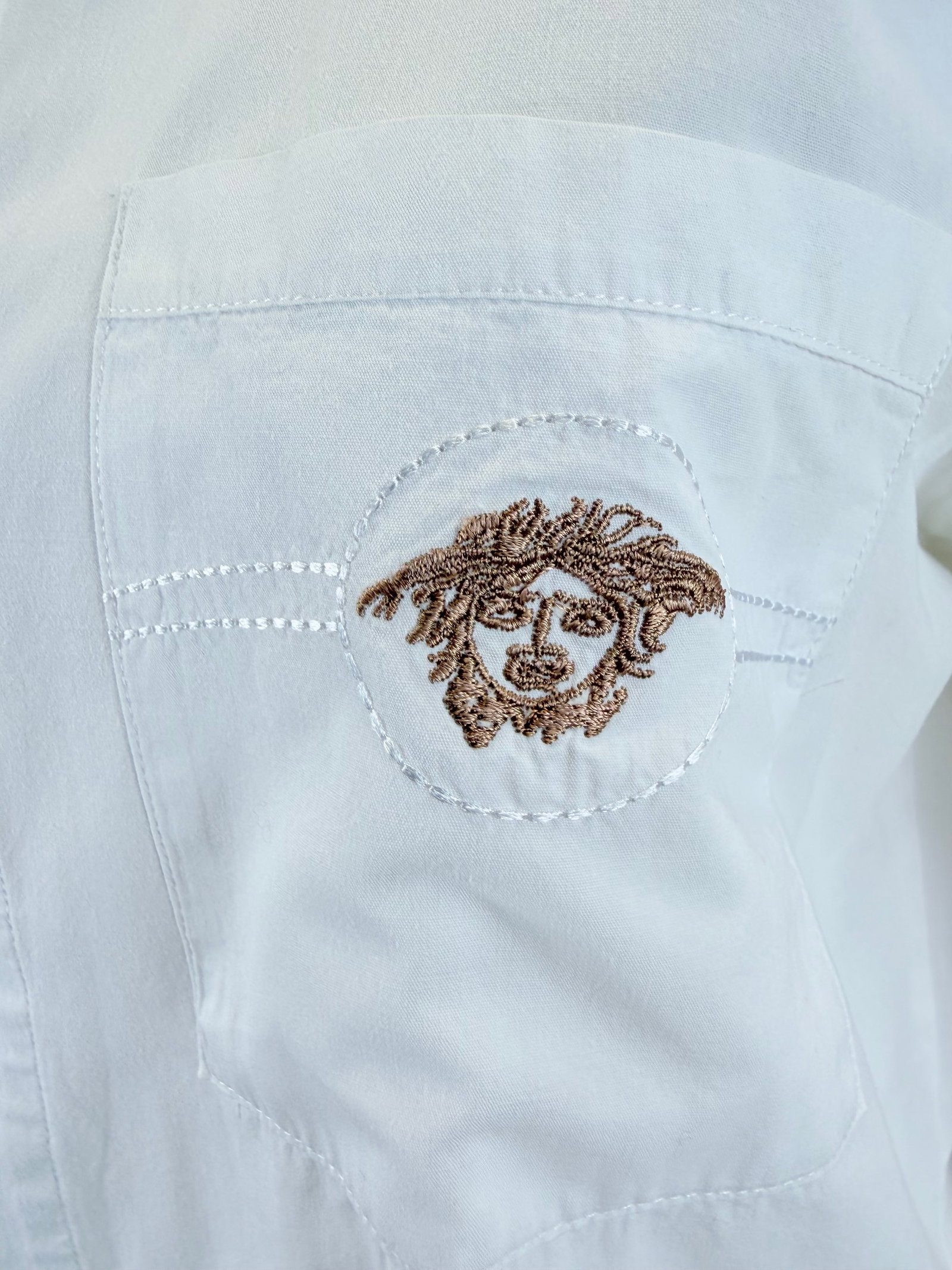 Y2K VERSACE COTTON BUTTON-UP - 6