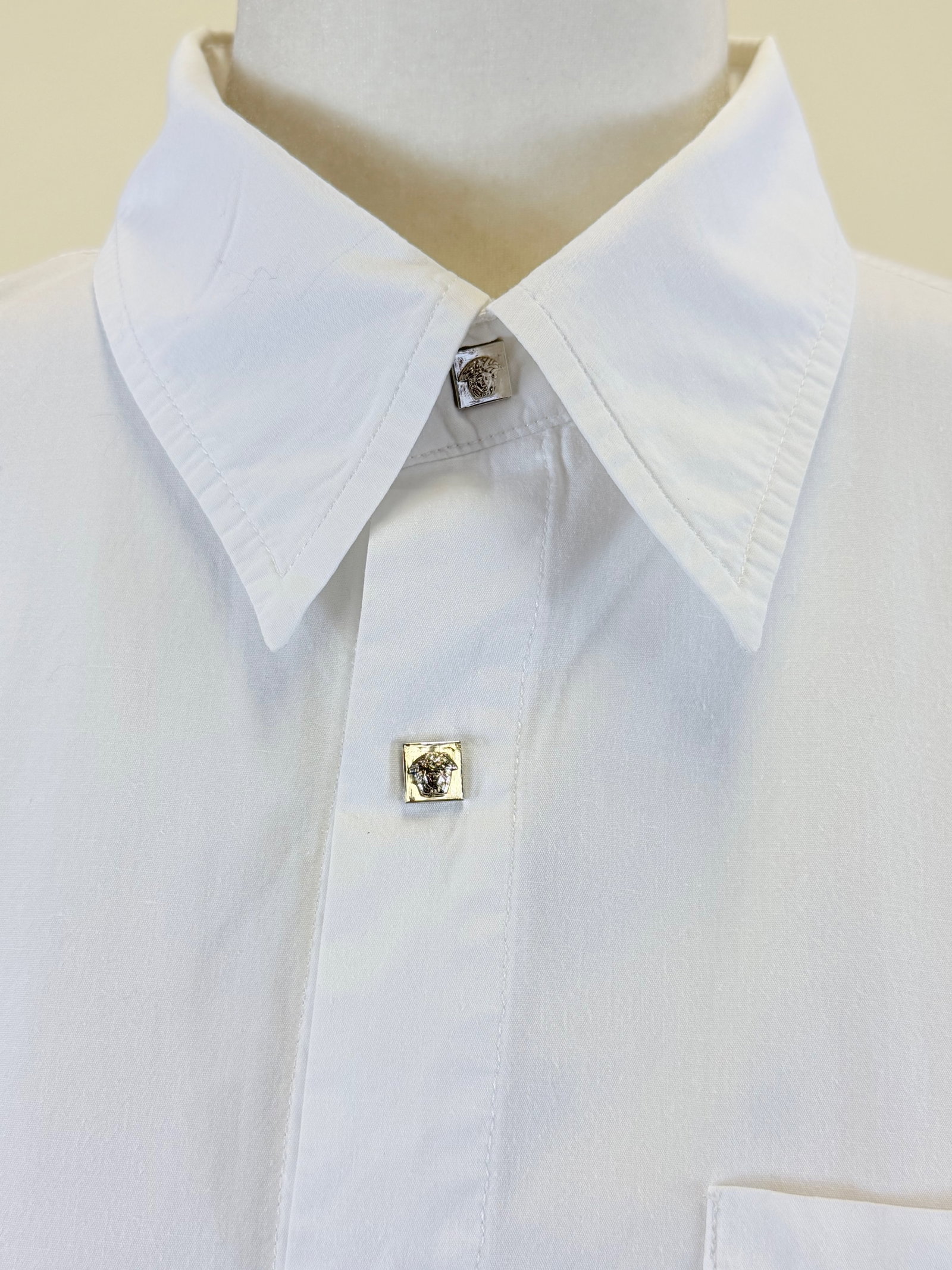 Y2K VERSACE COTTON BUTTON-UP - 7