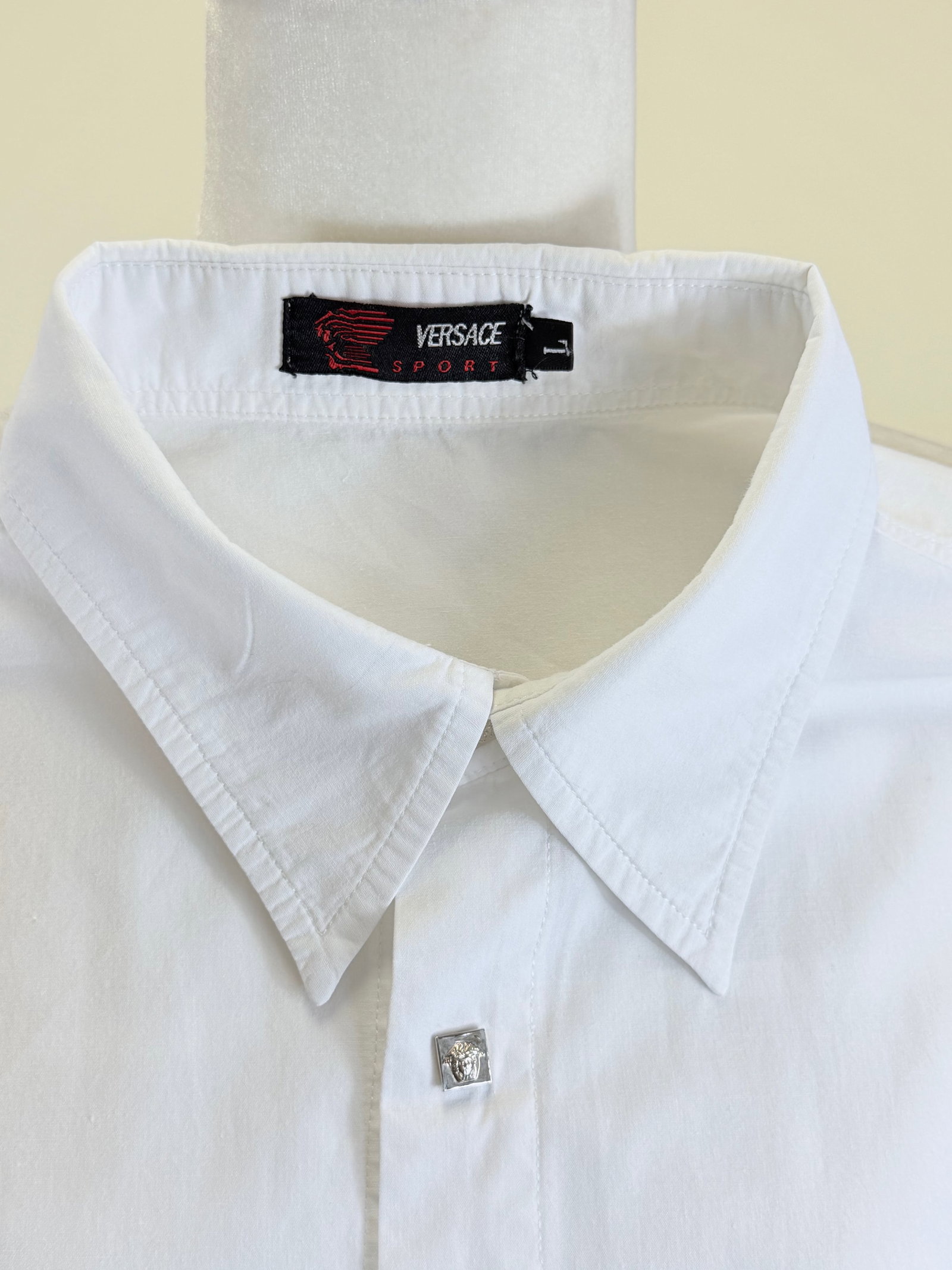 Y2K VERSACE COTTON BUTTON-UP - 8