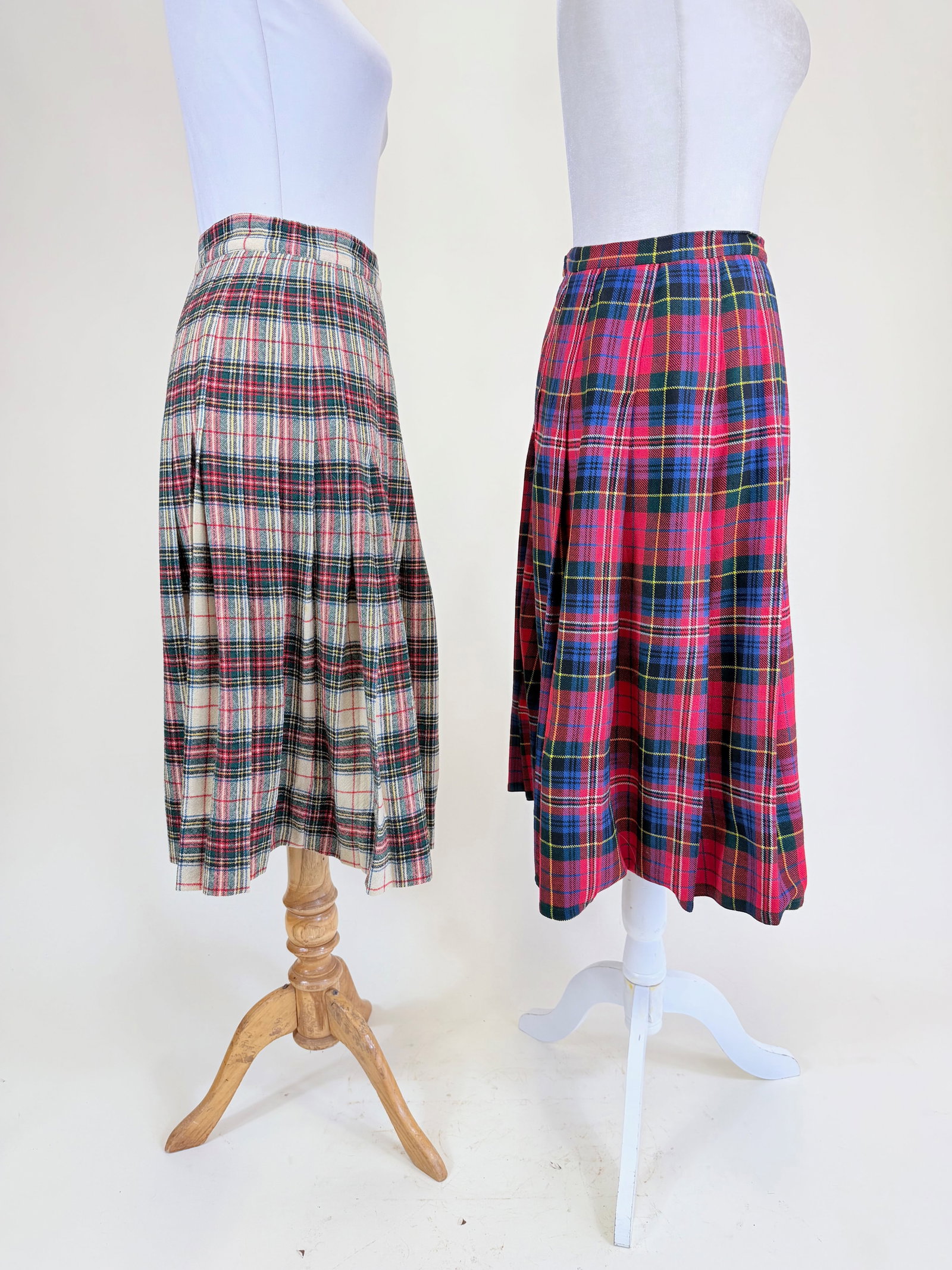 TWO VINTAGE PLAID WOOL SKIRTS - 2