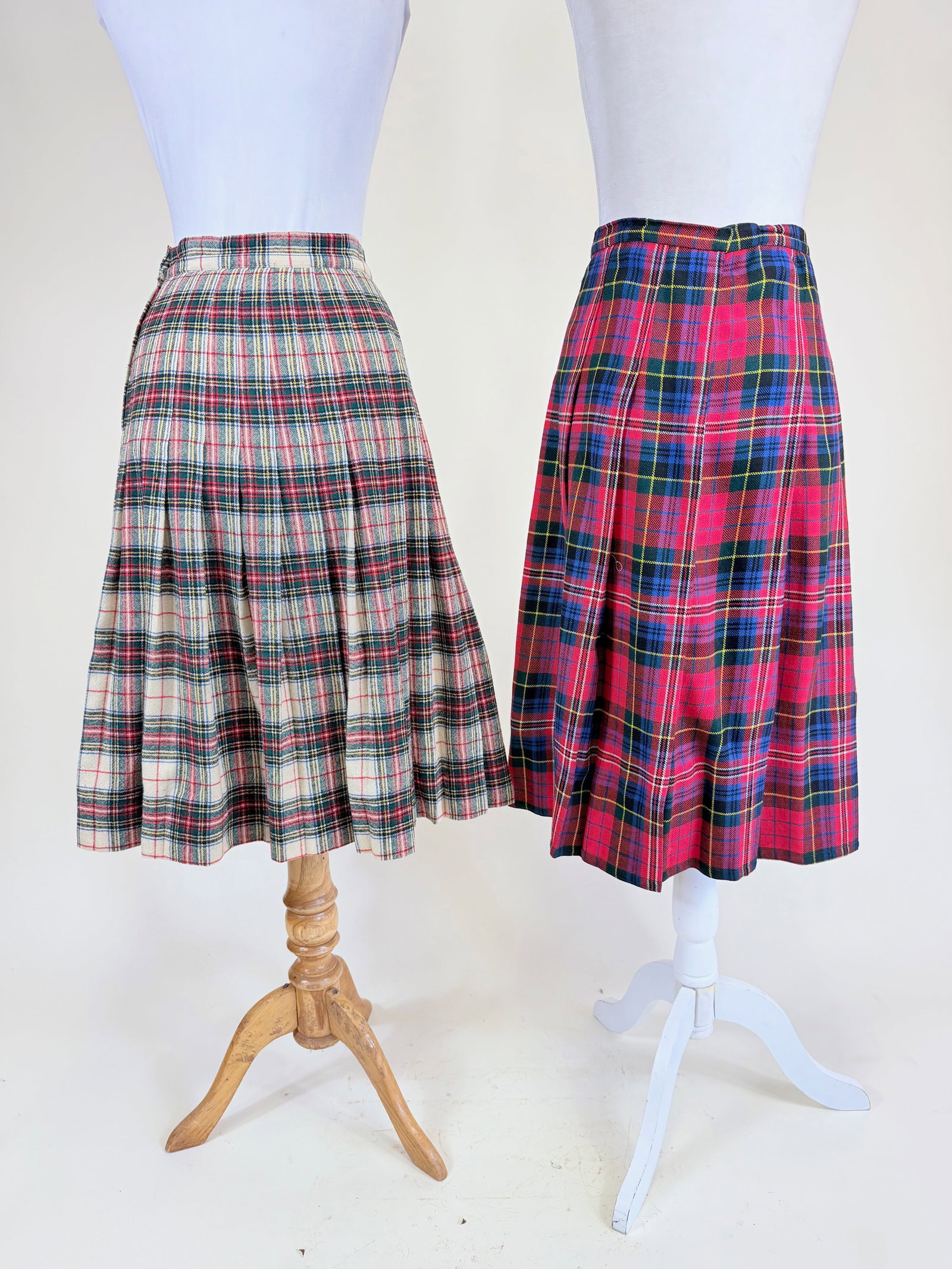 TWO VINTAGE PLAID WOOL SKIRTS - 3