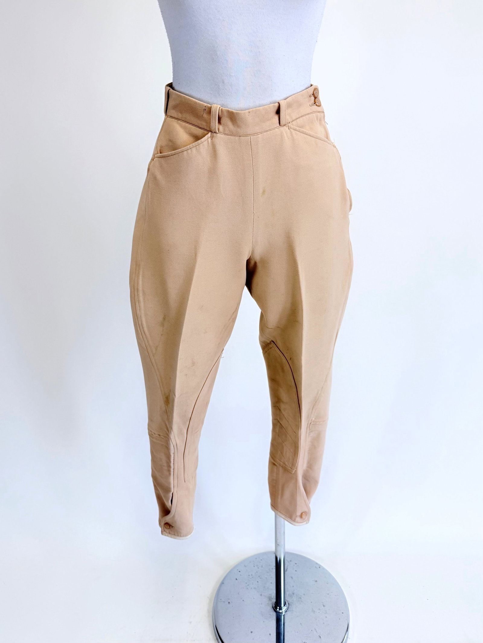 PAIR OF VINTAGE 1950s/60s JODHPURS: W 26", some staining, see photos