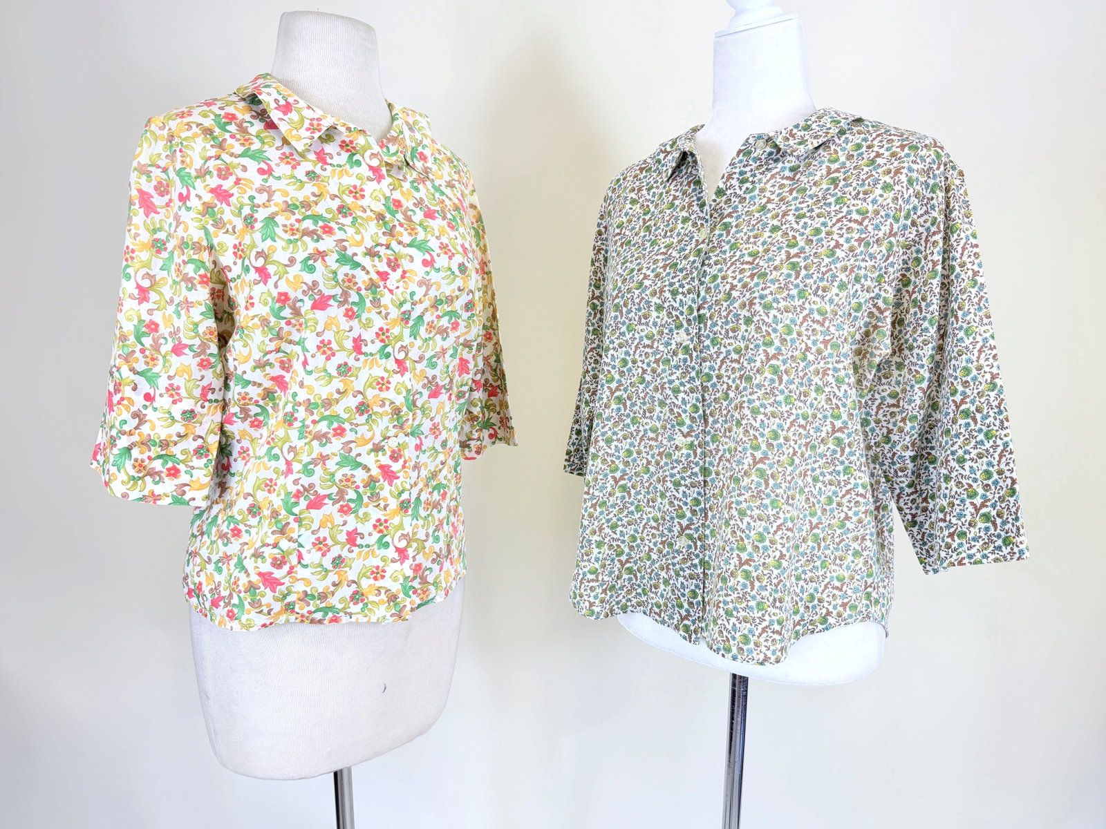 TWO VINTAGE 1950s-1970s COTTON BUTTON-UPS (1 of 5)