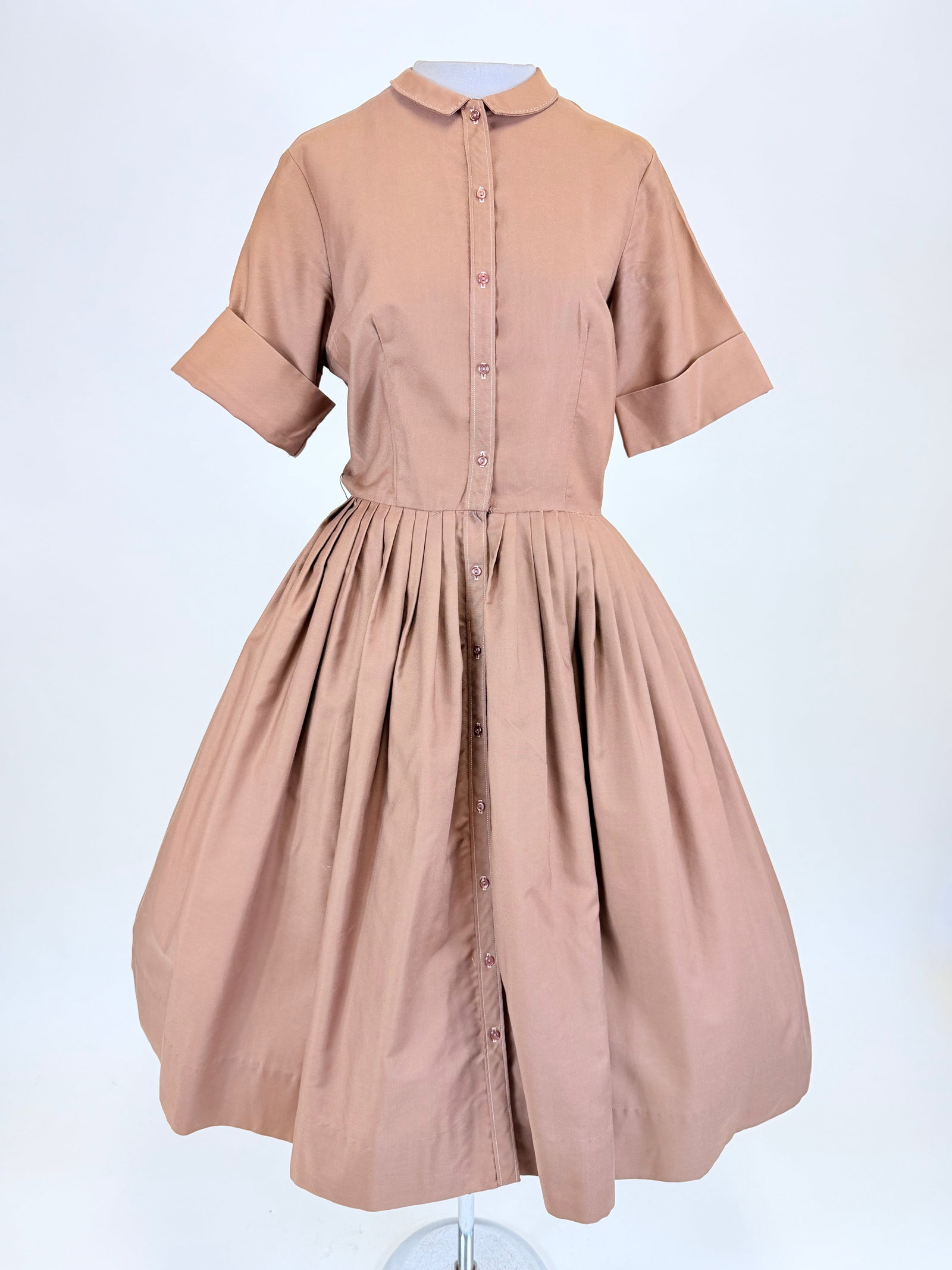 VINTAGE 1950s BRENTSHIRE DAY DRESS: B 38", W 26", good condition