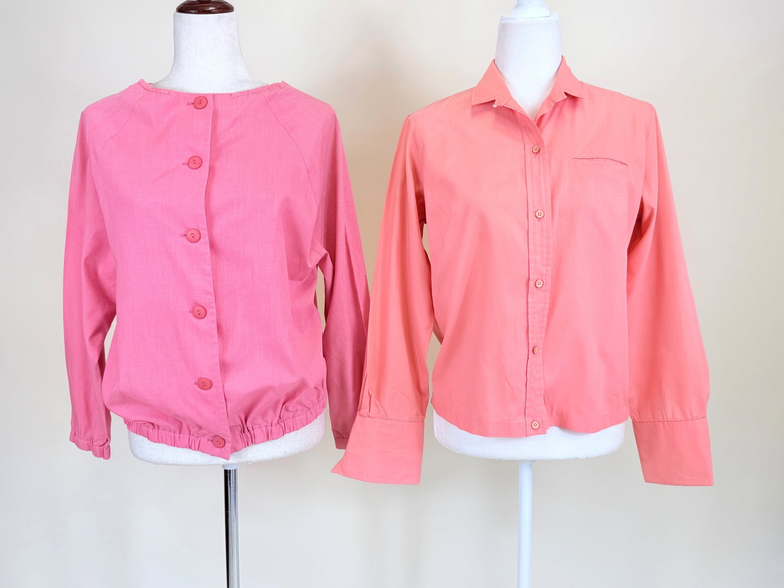 TWO VINTAGE COTTON BUTTON-UPS - 2