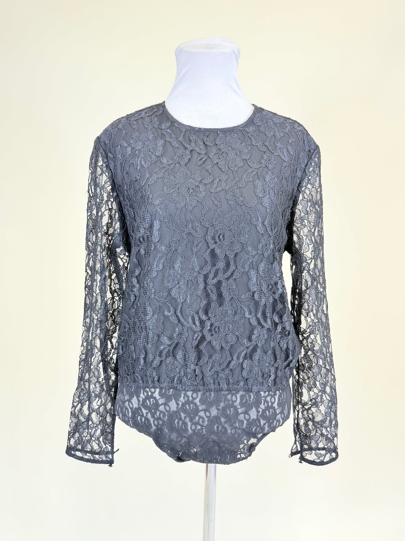 VINTAGE 1980s BILL BLASS GUIPURE LACE BODYSUIT: B up to 42", W up to 35", good condition