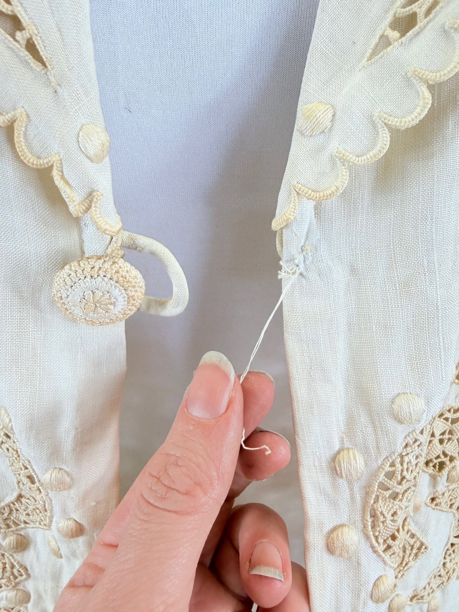 ANTIQUE EDWARDIAN LINEN JACKET - 9