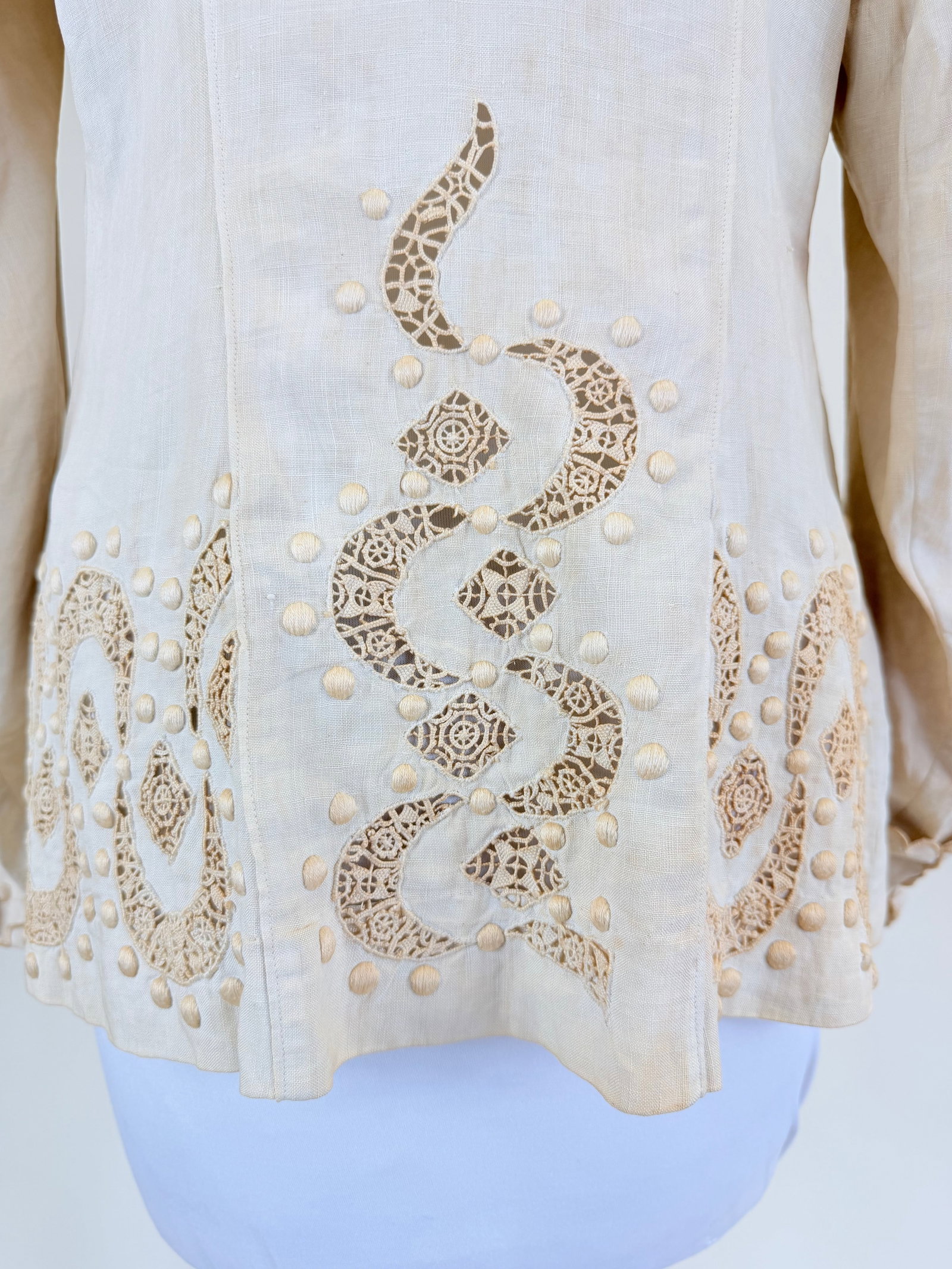 ANTIQUE EDWARDIAN LINEN JACKET - 7