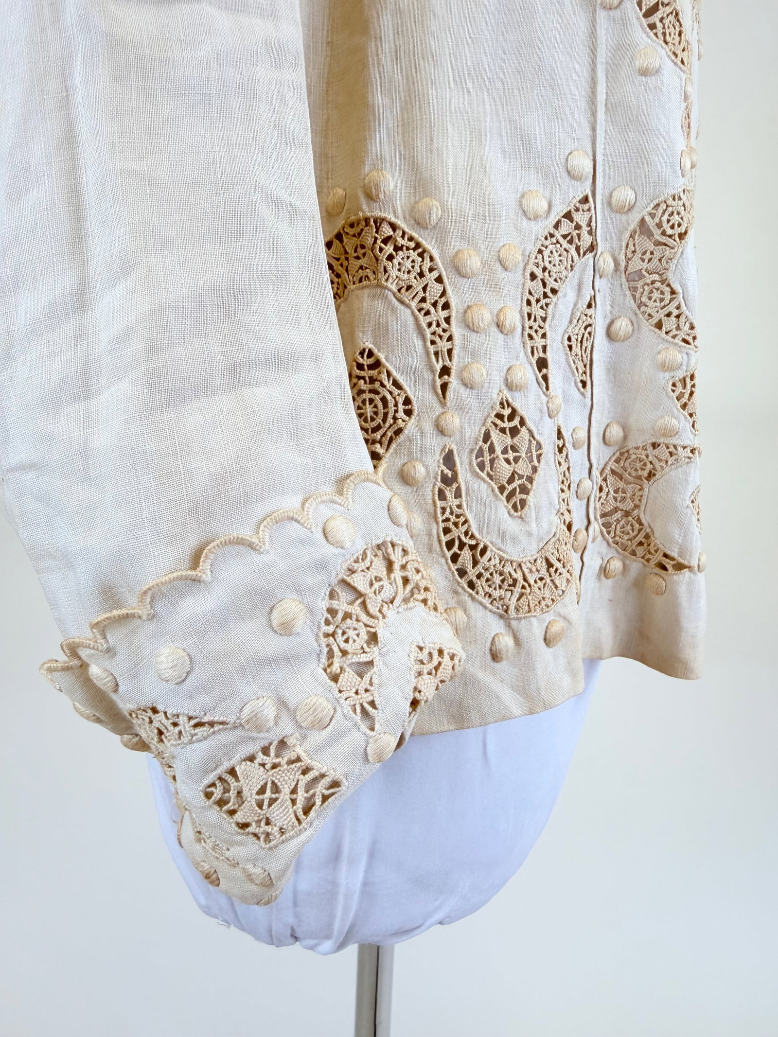 ANTIQUE EDWARDIAN LINEN JACKET - 8