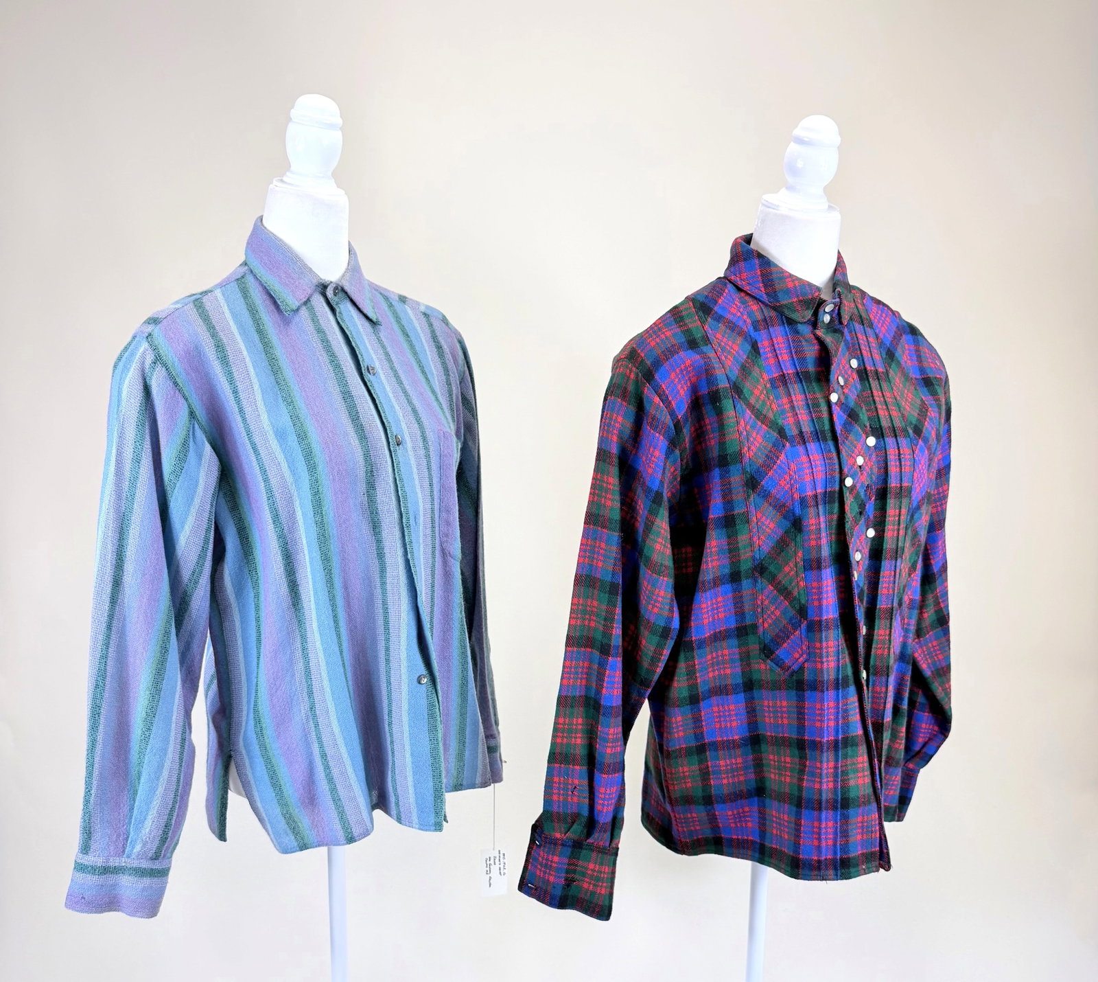 TWO WOOL MEN'S BUTTON UPS, 1960s-1970s - 2