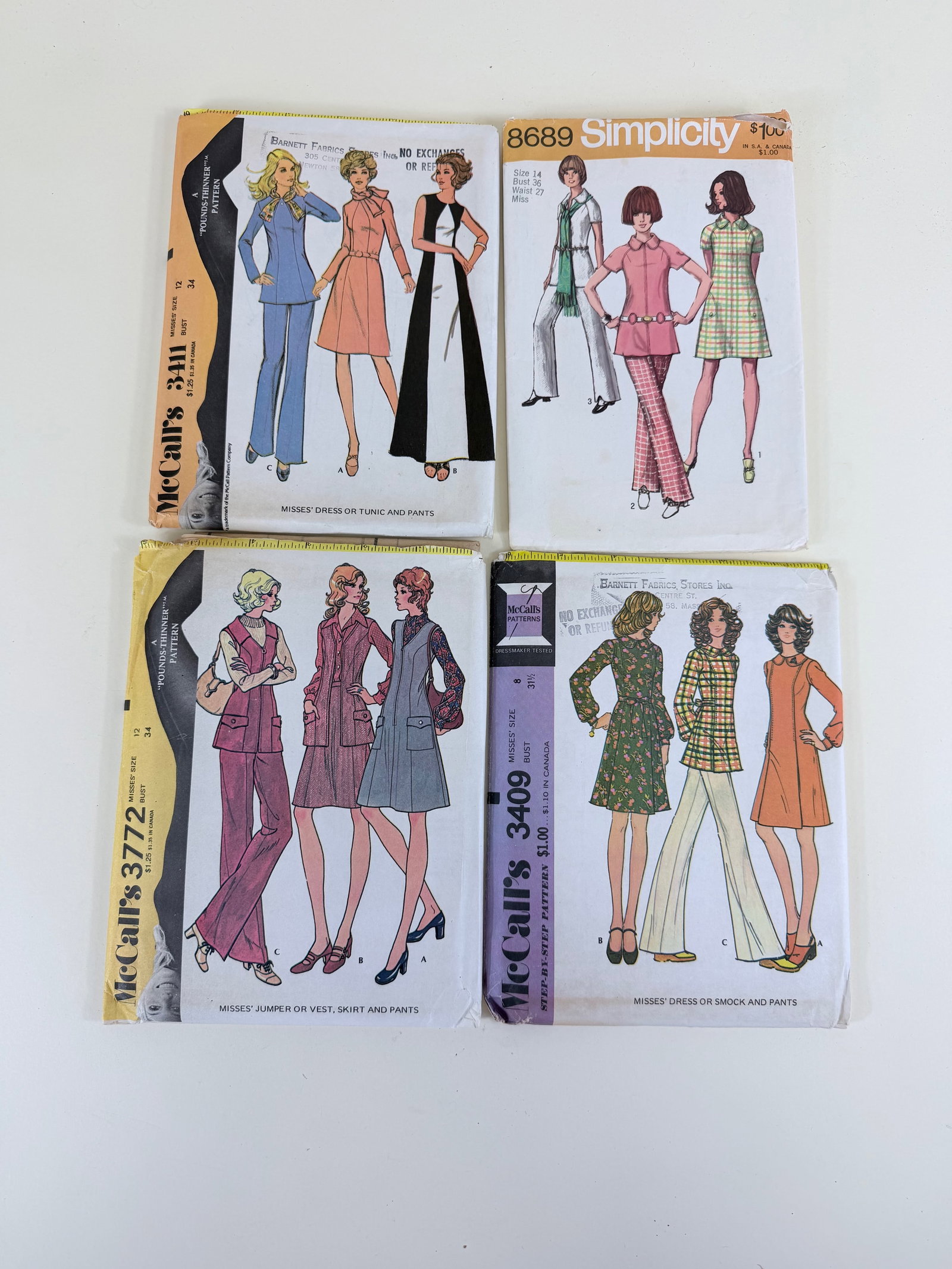 SEVEN MCCALLS & SIMPLICITY PATTERNS, 1970s - 2