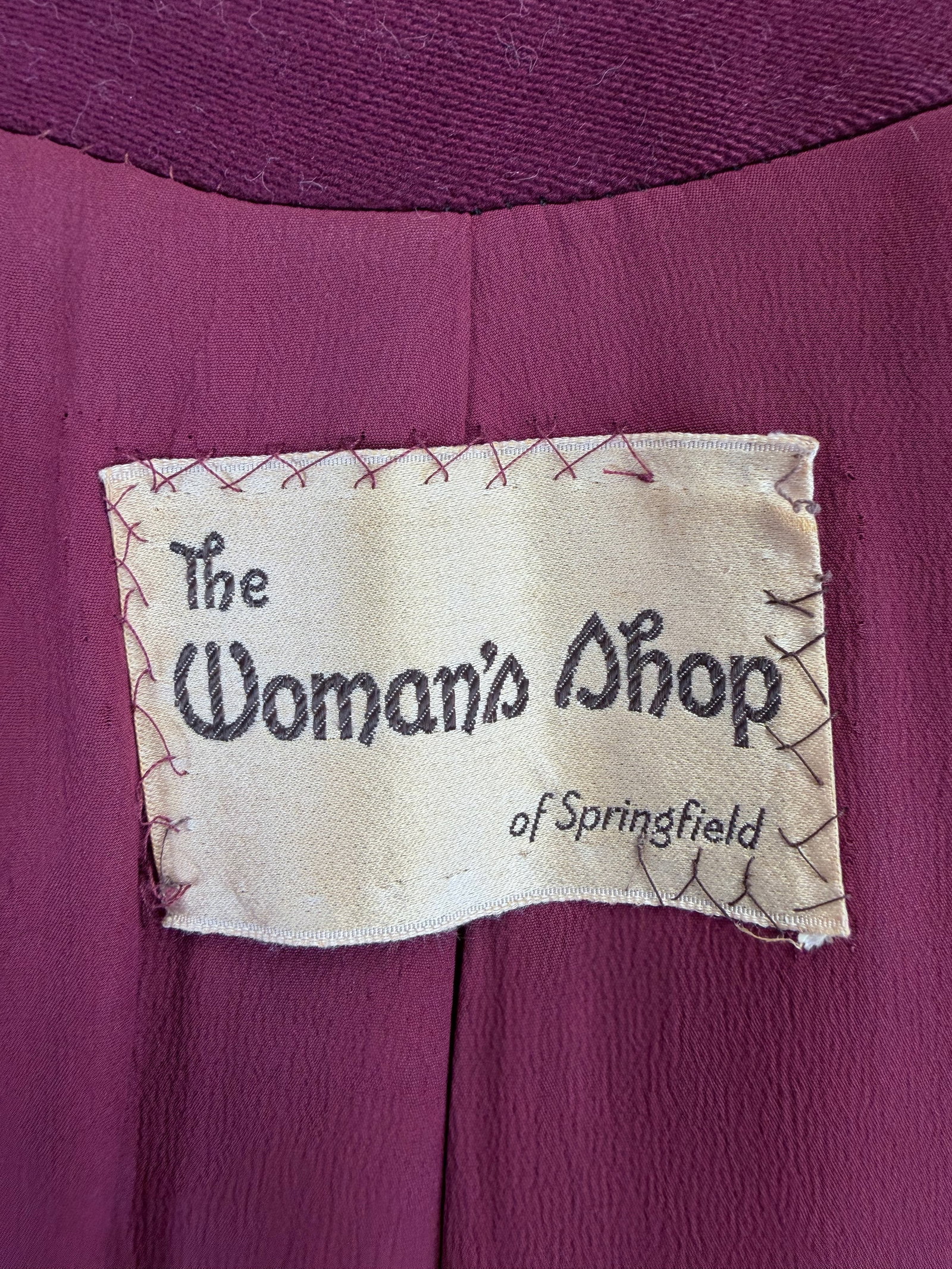 BURGUNDY WOOL SWING COAT, 1950s - 9
