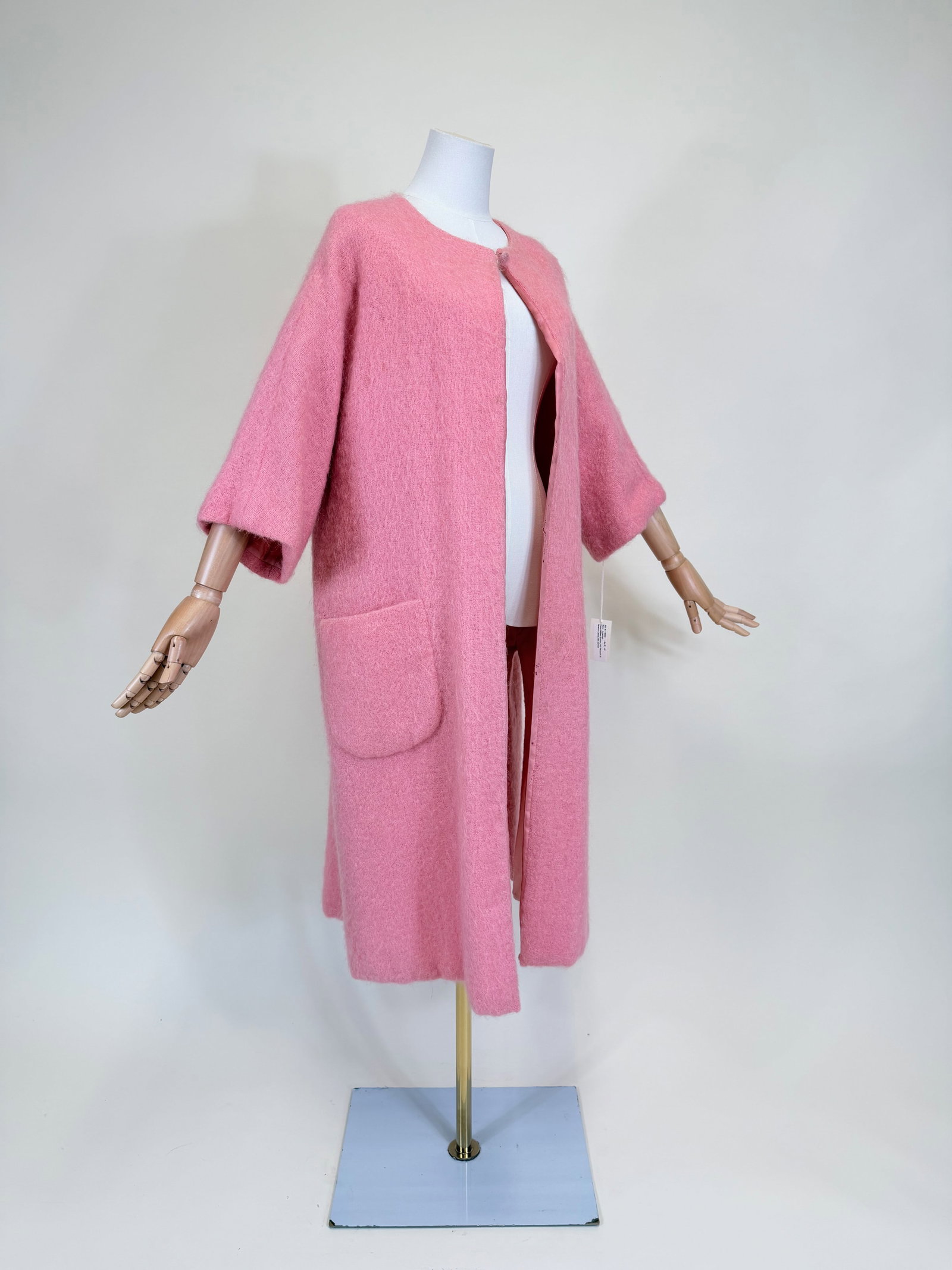 PINK WOOL SWING COAT, 1960s - 2