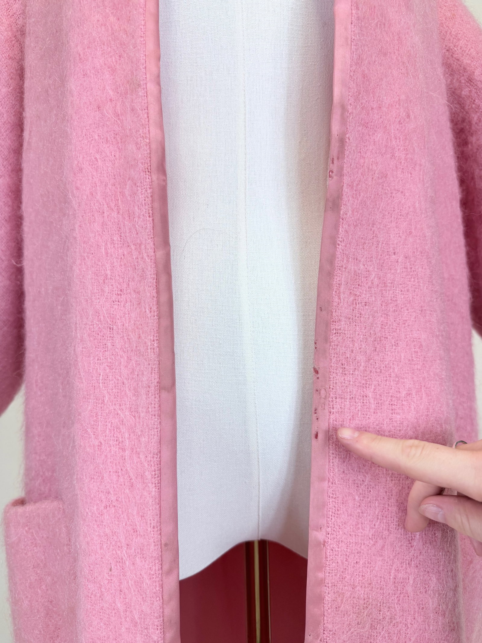 PINK WOOL SWING COAT, 1960s - 7