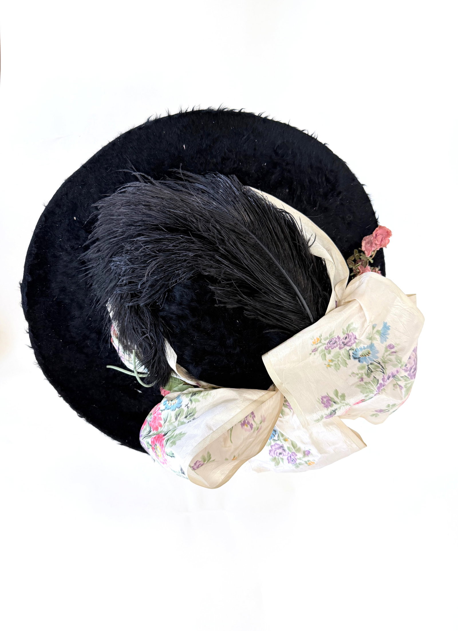 ANTIQUE DRAMATIC PROMENADE HAT, 1910s - 4