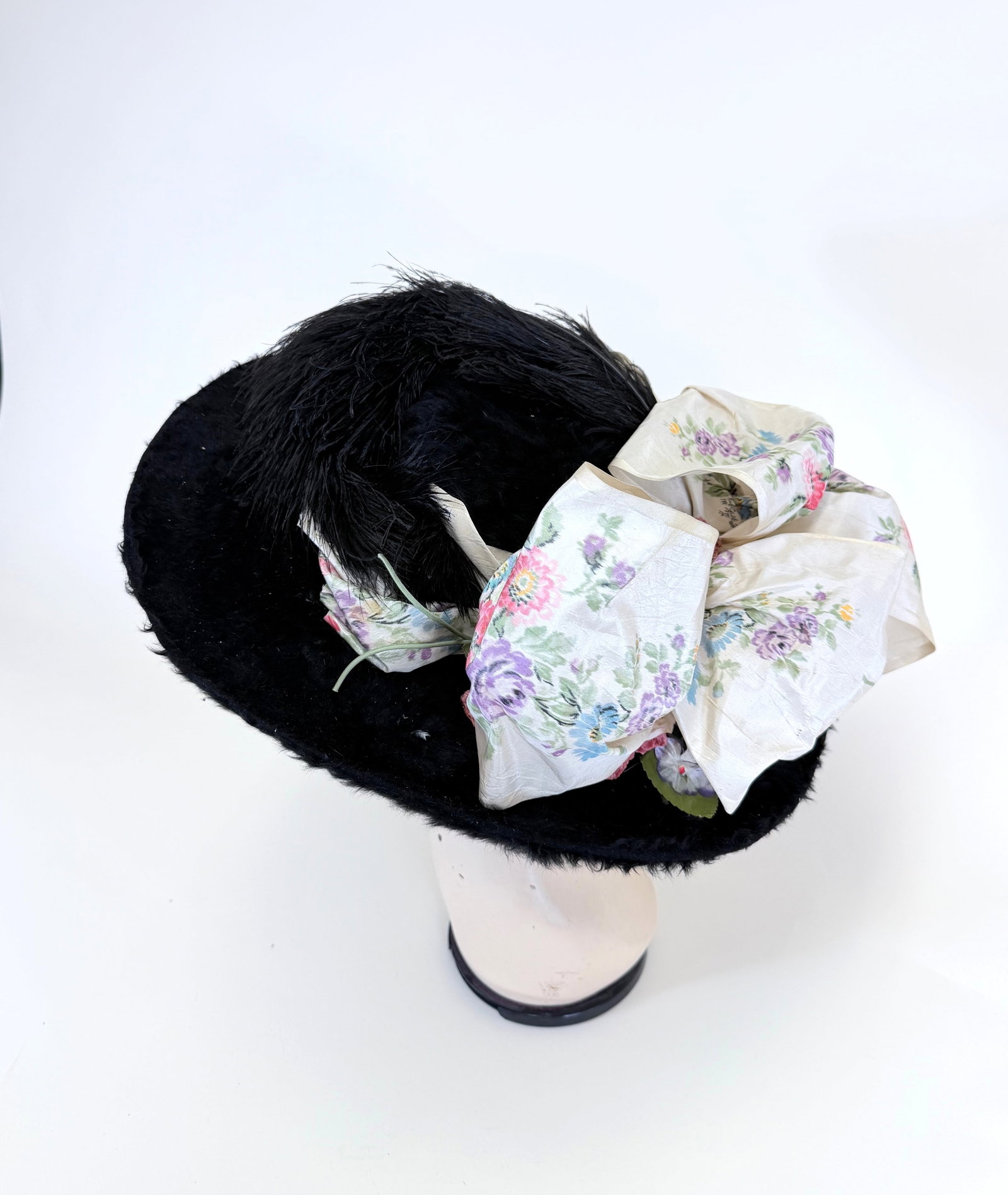 ANTIQUE DRAMATIC PROMENADE HAT, 1910s - 5