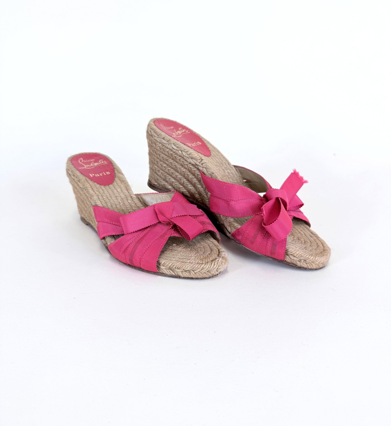 LOUBOUTIN ESPADRILLES: Size 38, heavy wear to soles, see photos