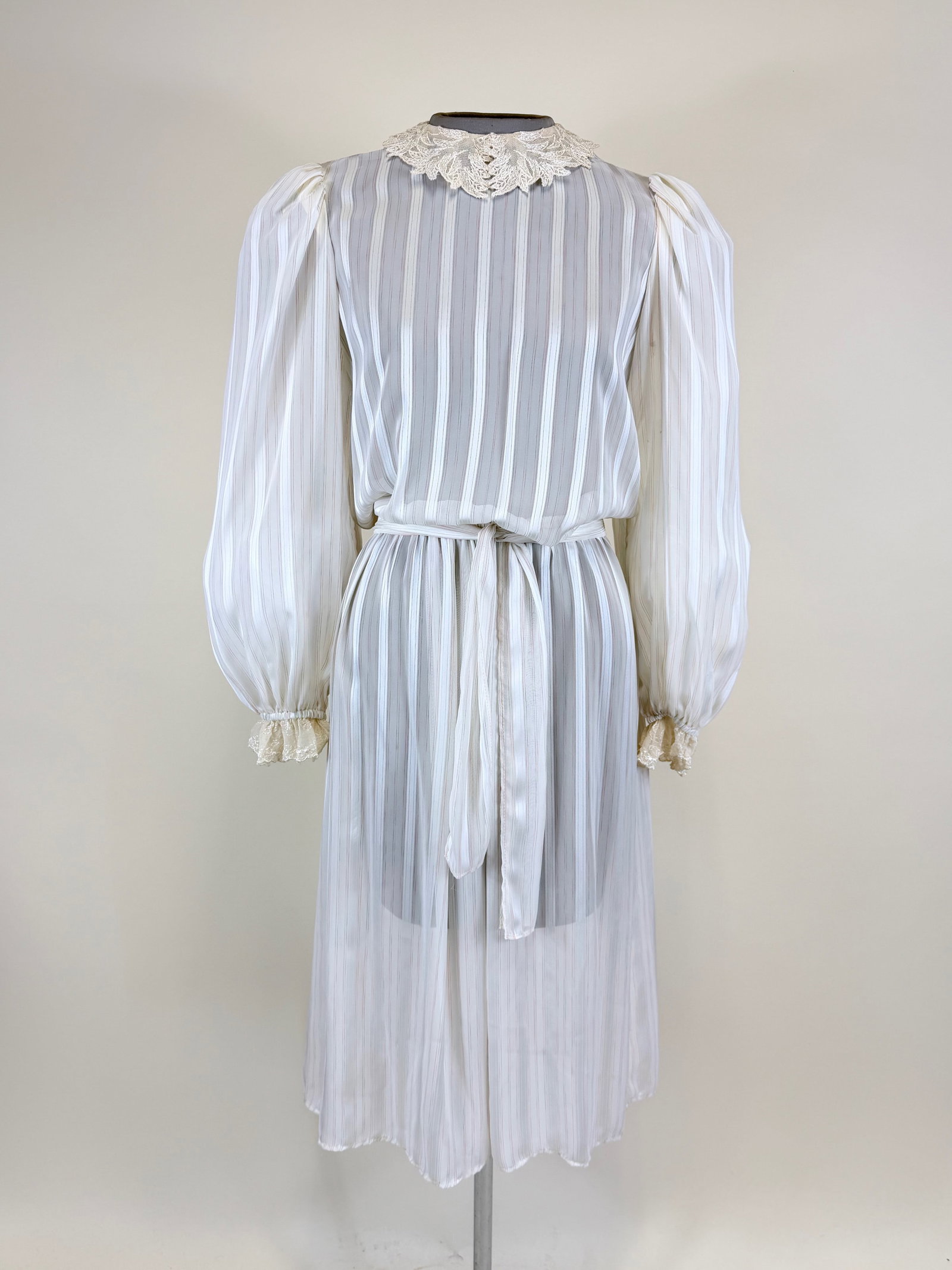 STRIPED GEORGETTE PARTY DRESS, 1970s (1 of 8)