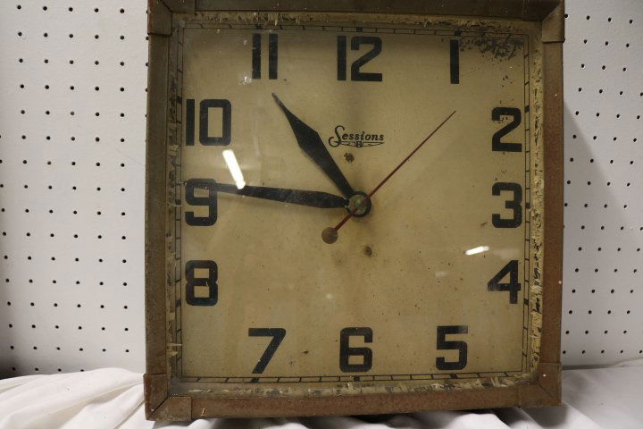 Square Metal Electric Sessions School House Clock (1 of 3)