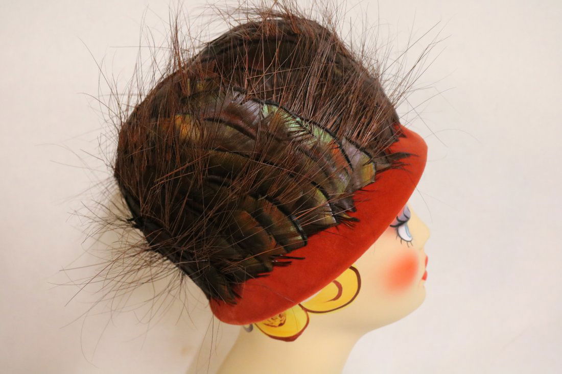 circa 1930's Vintage Feather Hat from Sears Fashion (1 of 5)