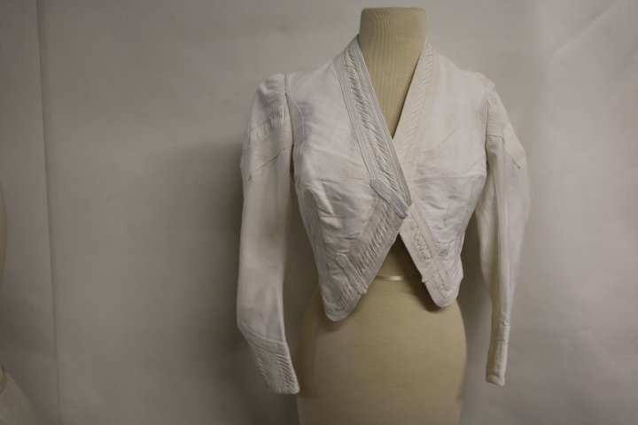 1900s 1910s Edwardian white Faille jacket bolero cotton (1 of 10)
