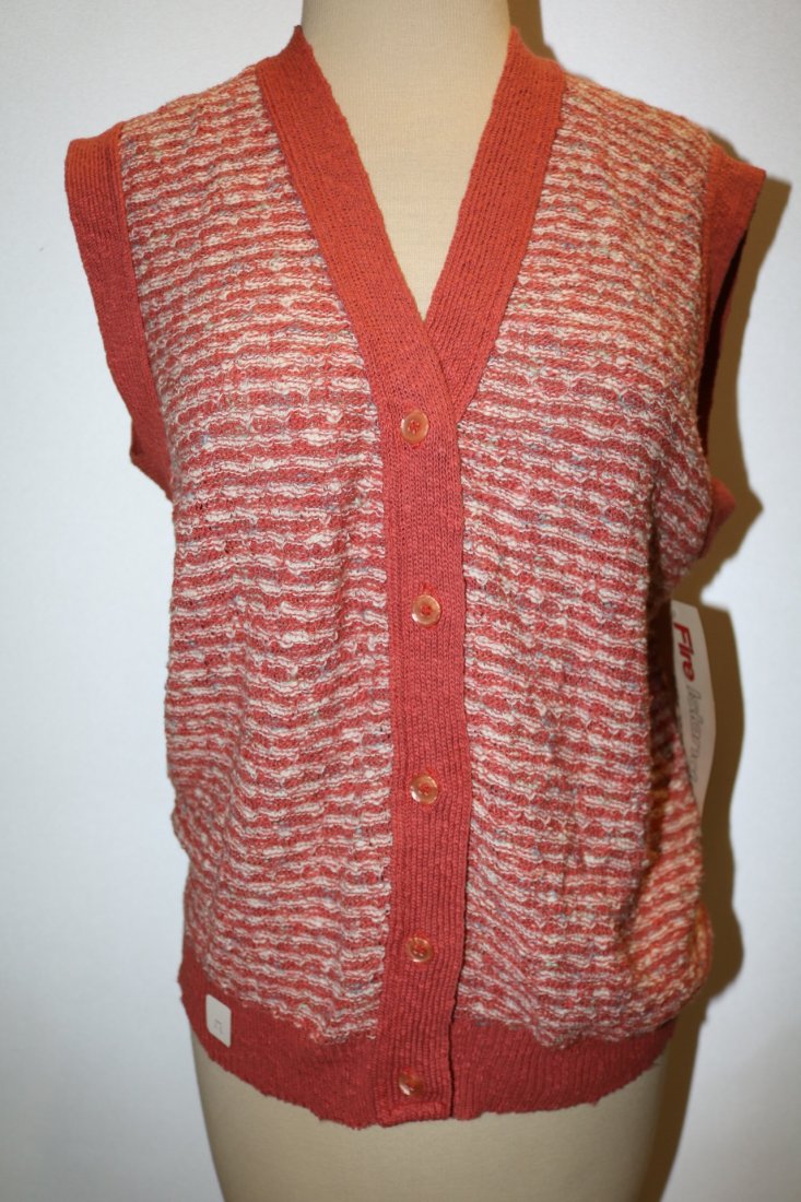 Ladies Cotton Knit, Fire Islander old store stock Vest,: Ladies Cotton Knit, Fire Islander old store stock Vest, circa 1970, XL approx. 40 bust