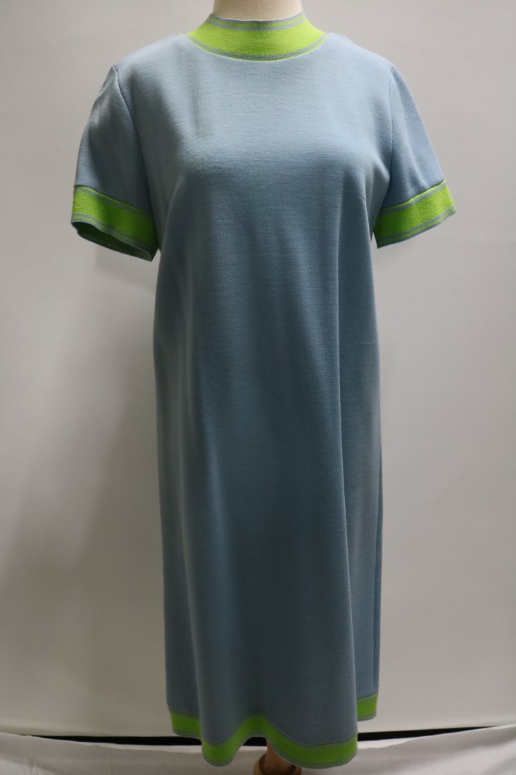 1960's Blue 100% Wool Shift Dress by Butte Knit (1 of 7)